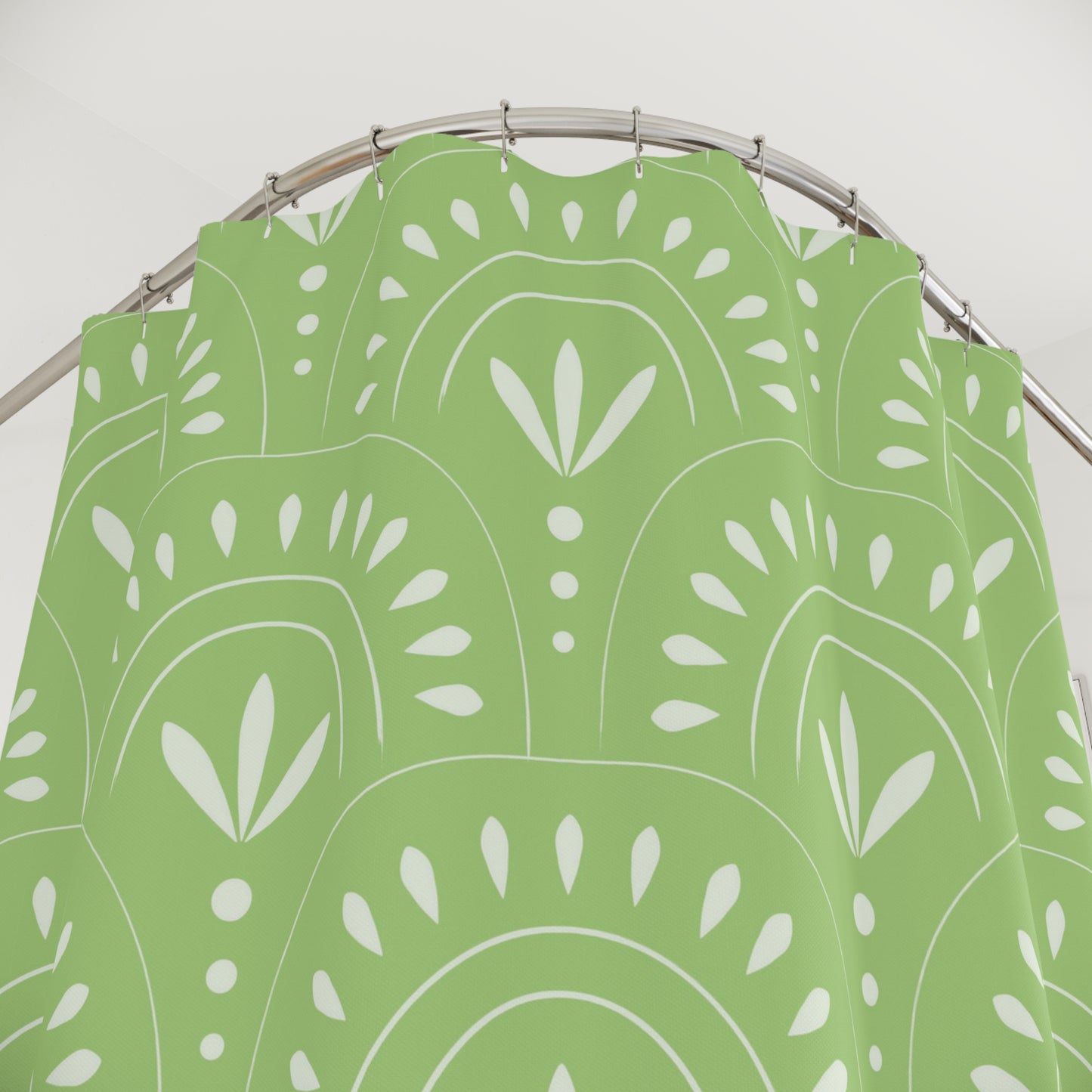 Botanical Shower Curtain, Boho Bathroom Decor, Nature-Inspired Home Accent, Green Leaf Design, Eco-Friendly Gift Idea, Modern Decoration - LOLA VEGAS ART