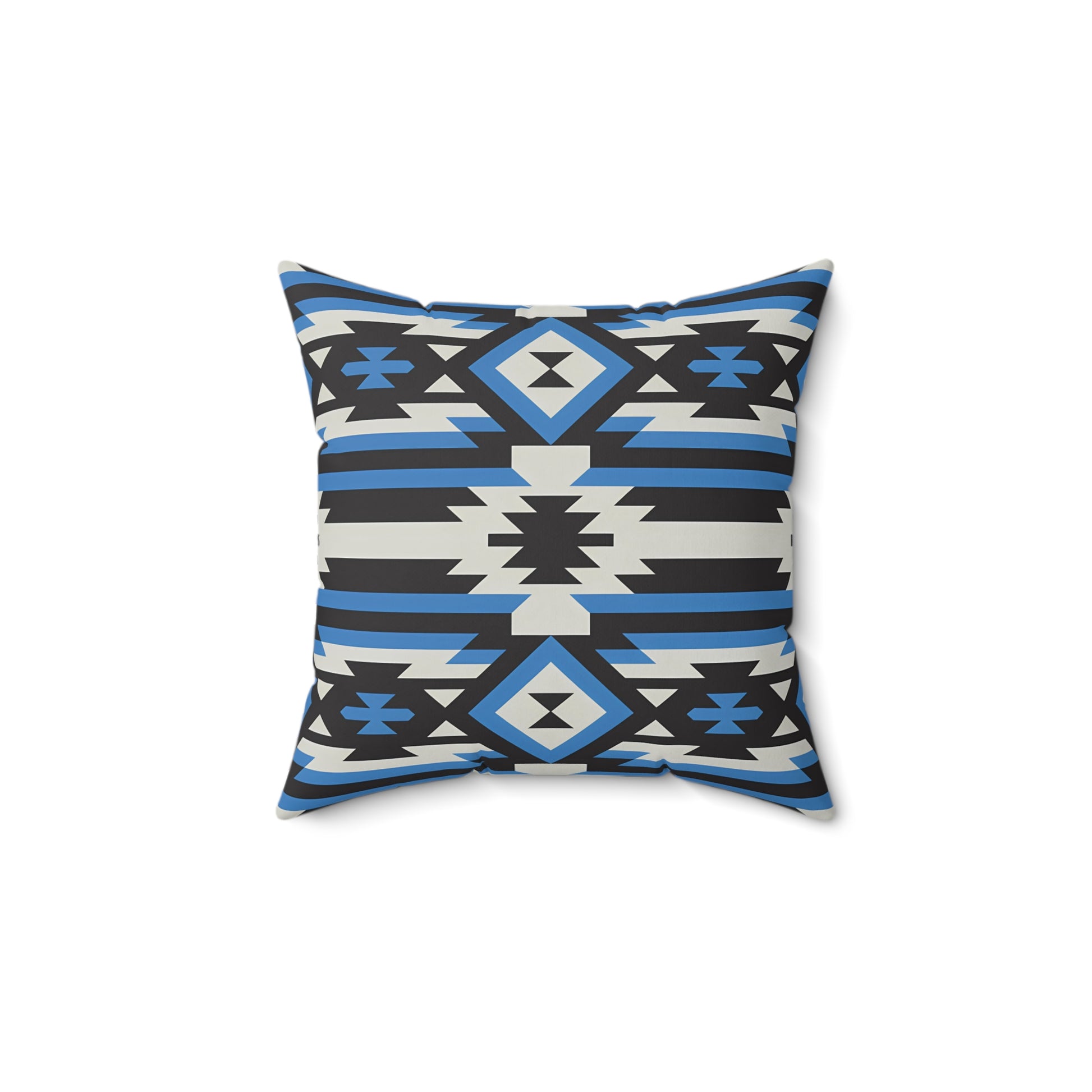 Modern Geometric Throw Pillow, Stylish Home Decor, Boho Cushion, Blue Accent Pillows, Unique Gift for Sofa, Bedroom - LOLA VEGAS ART