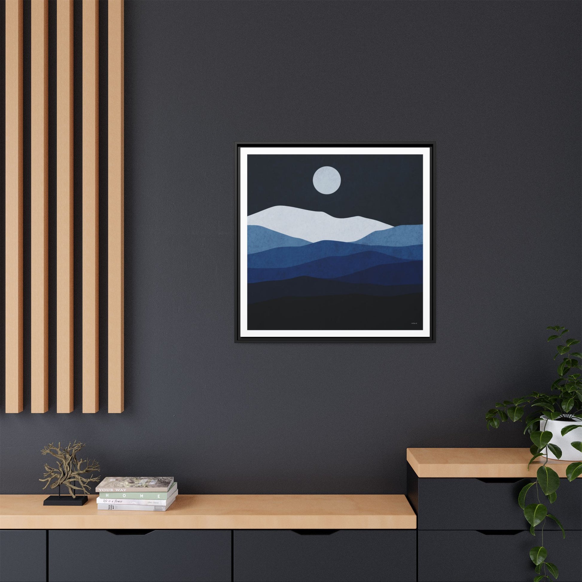 Framed Canvas Art, Serene Mountain Landscape, Modern Home Decor, Nature Wall Art, Gift for Nature Lovers, Interior Design - LOLA VEGAS ART