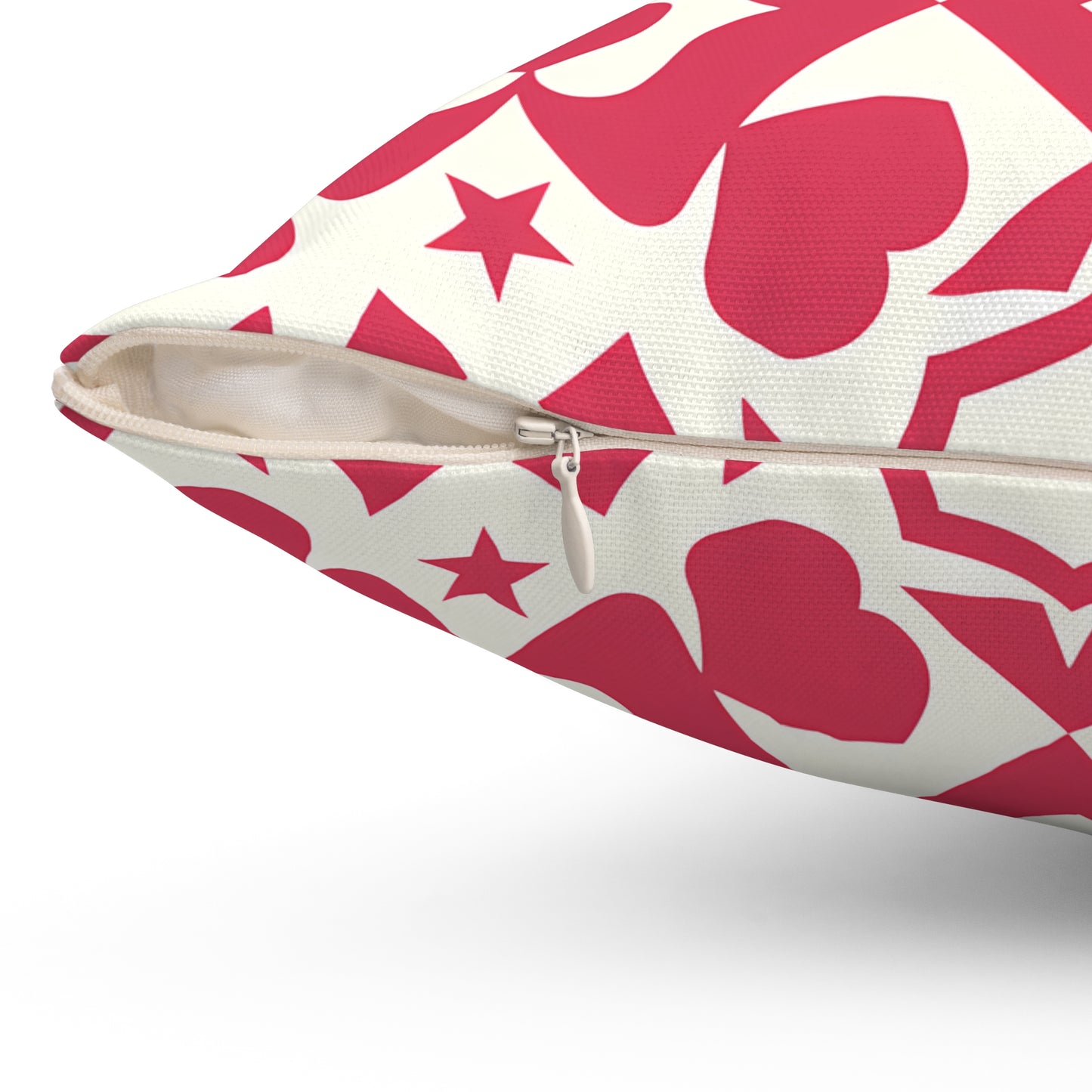 Romantic Heart Pattern Pillow, Cozy Home Decor for Valentine's Day, Gift for Loved Ones, Decorative Cushion, Heartfelt Accent Pillow - LOLA VEGAS ART
