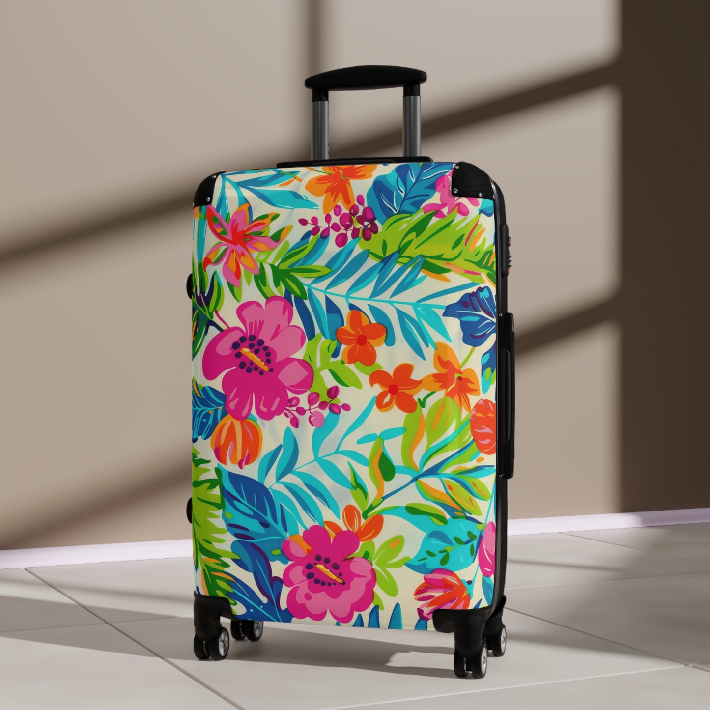 Vibrant Floral Suitcase - Travel Bag for Adventurers, Luggage for Beach Vacations, Summer Getaways, Gift for Travelers, Unique Carry-On - LOLA VEGAS ART