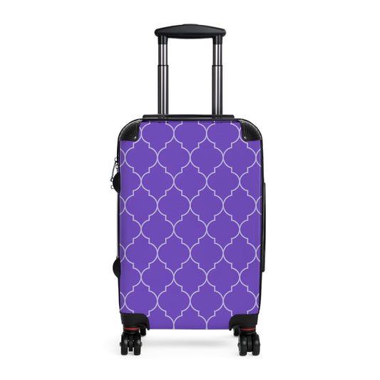 Elegant Purple Patterned Suitcase - Stylish Travel Luggage, Weekend Getaway, Travel Accessories, Vacation Essentials, Gift for Travelers - LOLA VEGAS ART