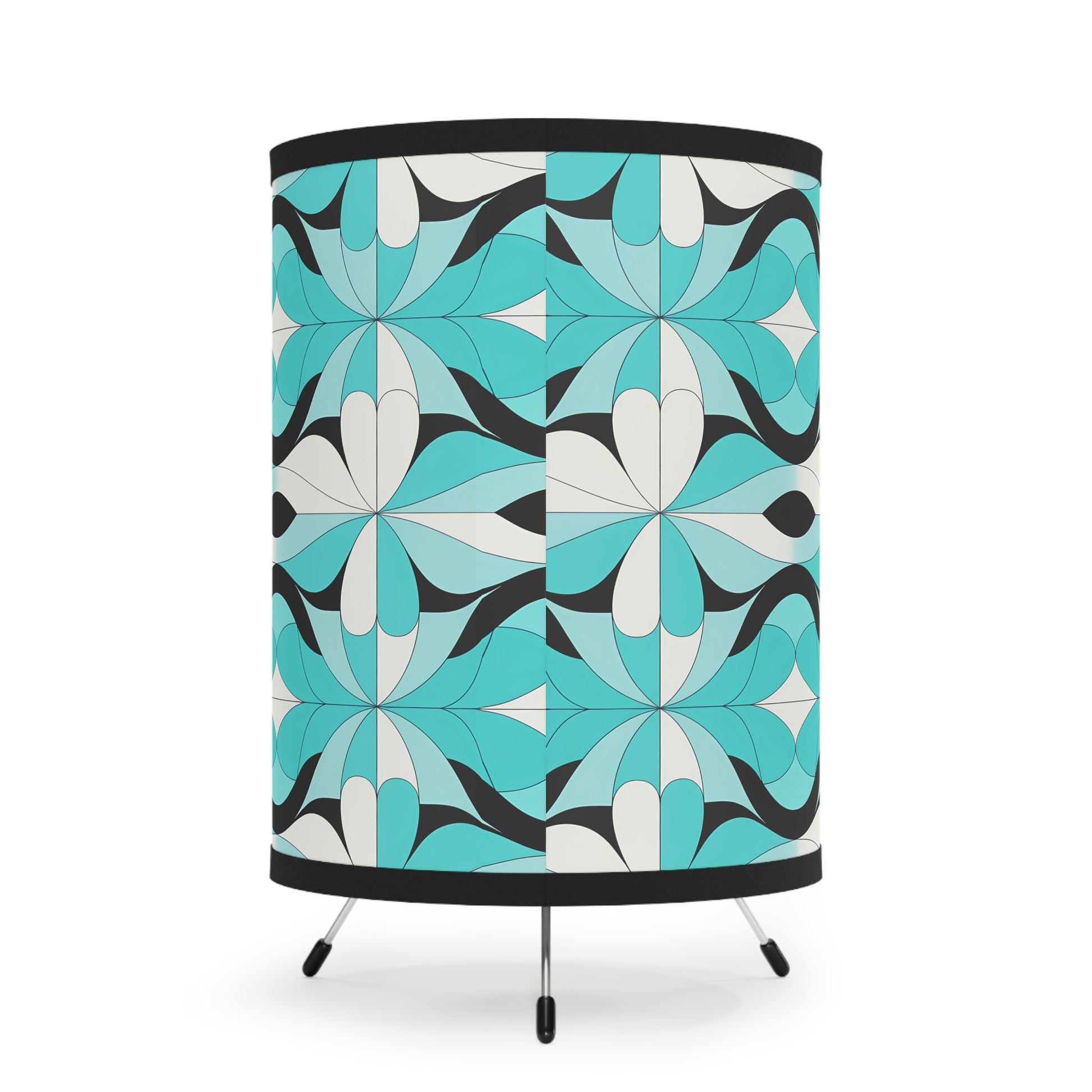 Chic Tripod Lamp with Retro Geometric Shade, Modern Home Decor, Accents for Living Room, Bedroom, Unique Gift Idea - LOLA VEGAS ART