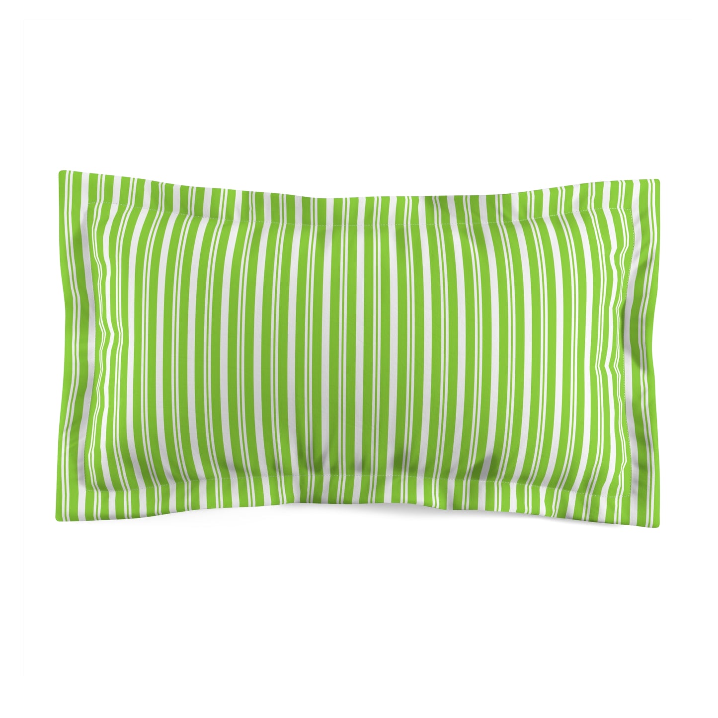 Green Striped Microfiber Pillow Sham, Modern Home Decor, Bedroom Textile, Stylish Gifts for Her, Eco-Friendly Bedding - LOLA VEGAS ART