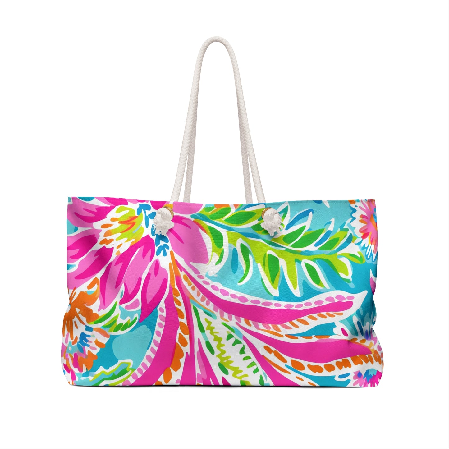 Vibrant Floral Weekender Bag - Perfect for Travel, Beach Days, Weekend Getaways | Stylish Tote, Summer Accessory, Gift Idea - LOLA VEGAS ART