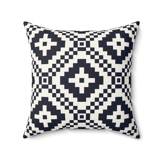 Geometric Black and White Pillow, Modern Home Decor, Boho Cushion, Gift for Housewarming, Dorm Room Accessory, Cozy Living Room - LOLA VEGAS ART