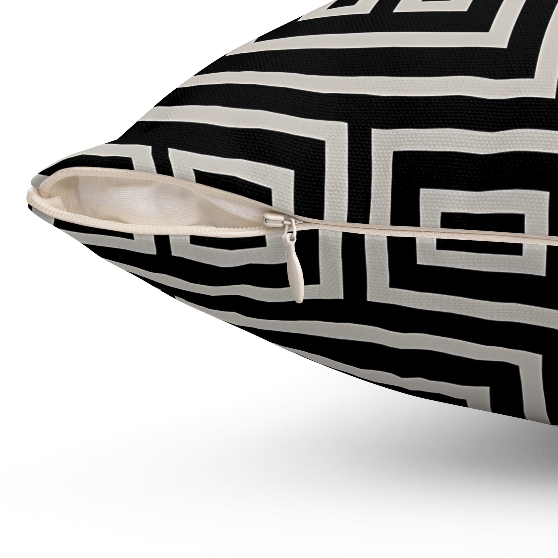 Chic Black Geometric Square Pillow, Modern Home Decor, Accent Cushion, Stylish Throw Pillow, Living Room Decor, Gifts for Him or Her - LOLA VEGAS ART