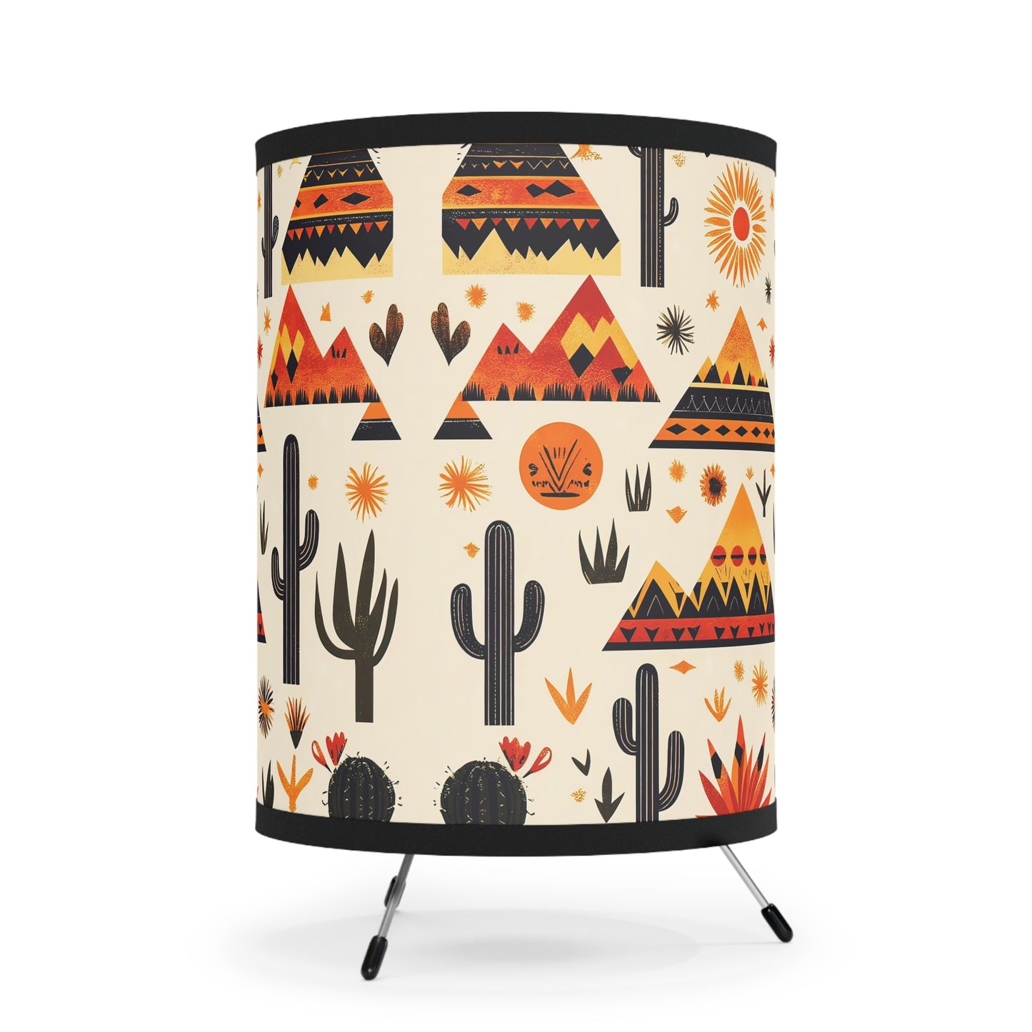 Southwestern Style Tripod Lamp, Table Lamp, Boho Decor, Unique Lighting, Home Accent, Gift for Him/Her, Cozy Atmosphere - LOLA VEGAS ART