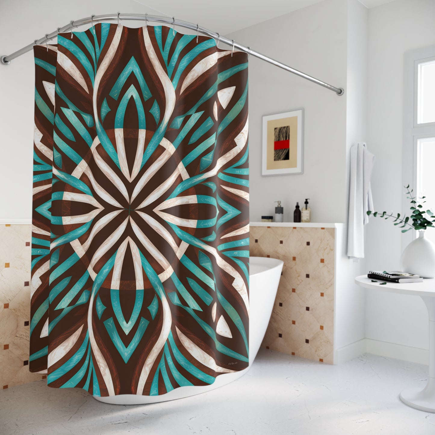 Boho Southwest Shower Curtain Eclectic Home Bathroom Accessory and Decor - LOLA VEGAS ART