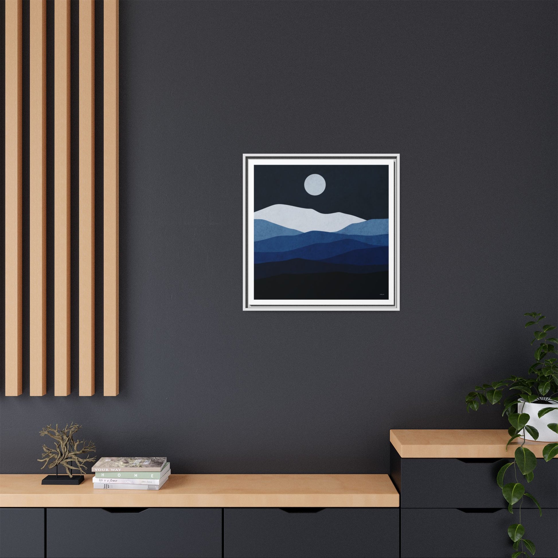 Framed Canvas Art, Serene Mountain Landscape, Modern Home Decor, Nature Wall Art, Gift for Nature Lovers, Interior Design - LOLA VEGAS ART