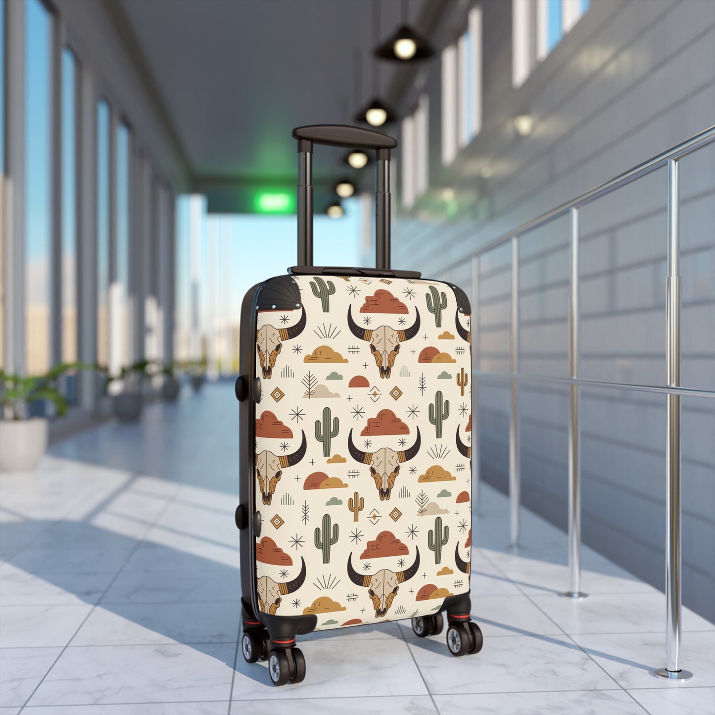 Southwest Desert Pattern Suitcase, Travel Luggage, Bohemian Style Carry-On, Unique Gift for Wanderlust, Vacation Accessory - LOLA VEGAS ART