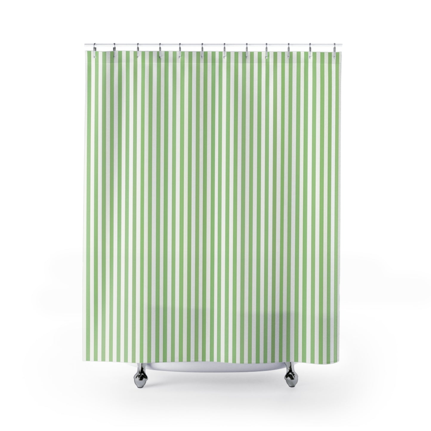 Fresh Green Vertical Stripe Shower Curtain, Nautical Bathroom Decor, Eco-Friendly Home Accessory, Perfect for Spring Refresh, Gift Idea for