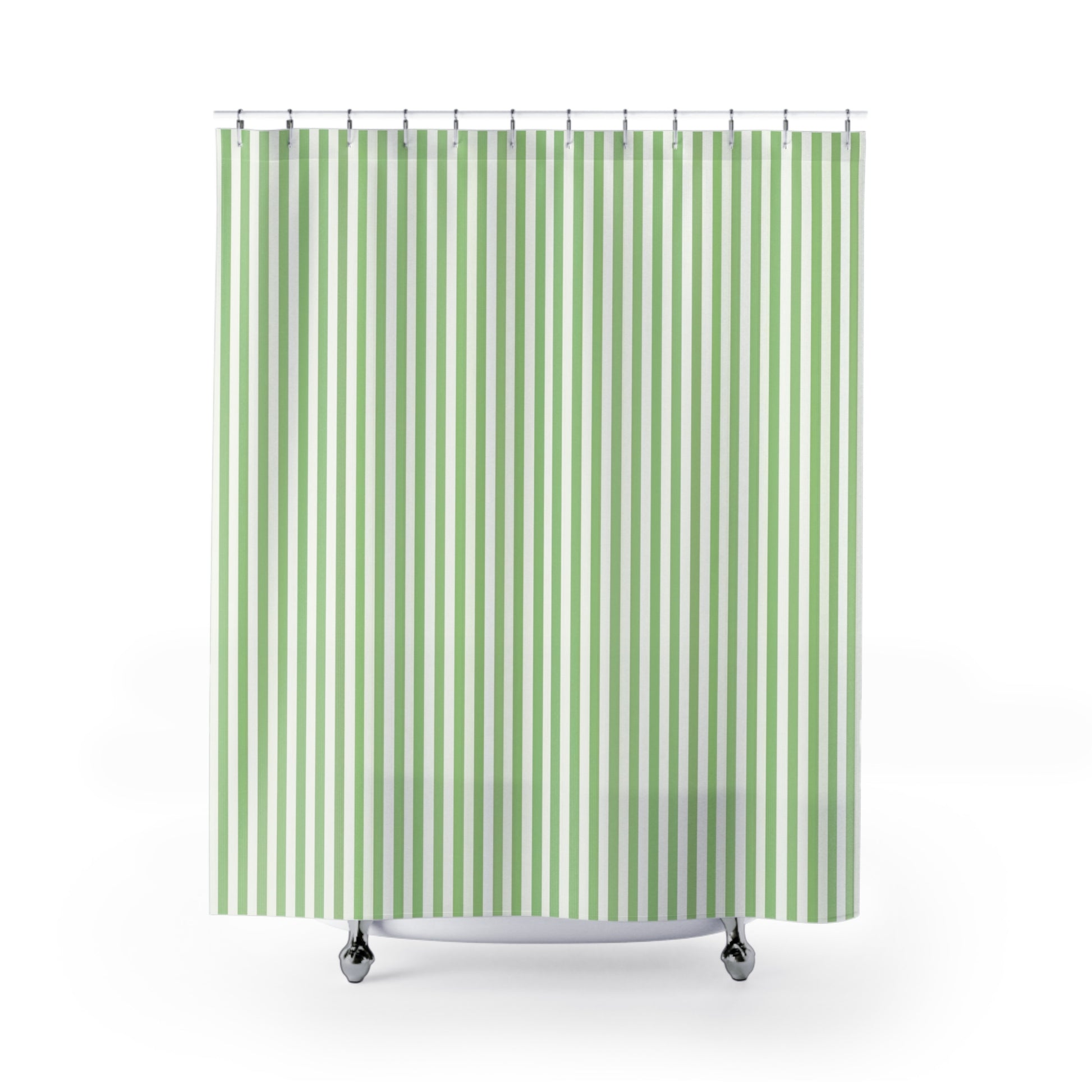 Fresh Green Vertical Stripe Shower Curtain, Nautical Bathroom Decor, Eco-Friendly Home Accessory, Perfect for Spring Refresh, Gift Idea for - LOLA VEGAS ART