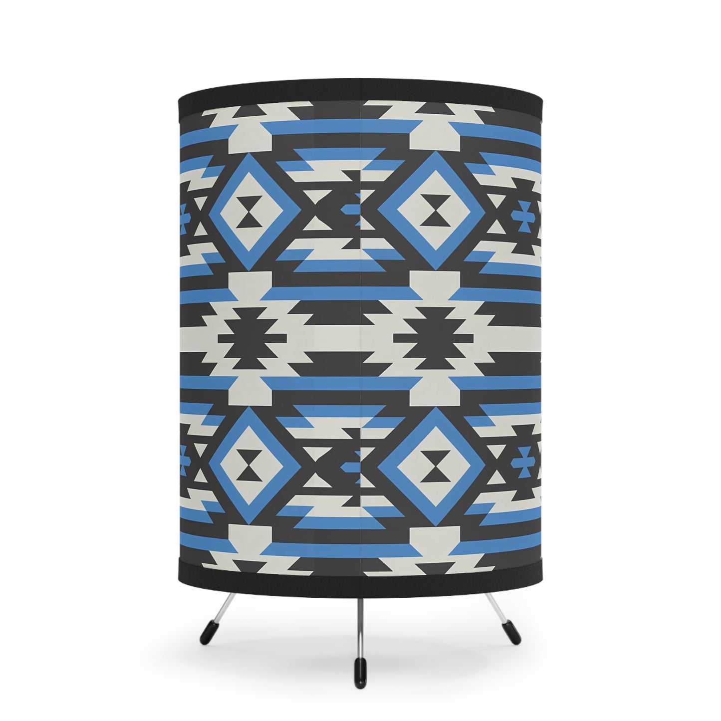 Geometric Tripod Lamp with High-Res Printed Shade, Modern Decor, Home Lighting, Bohemian Style, Unique Gift for Housewarming, Apartment - LOLA VEGAS ART