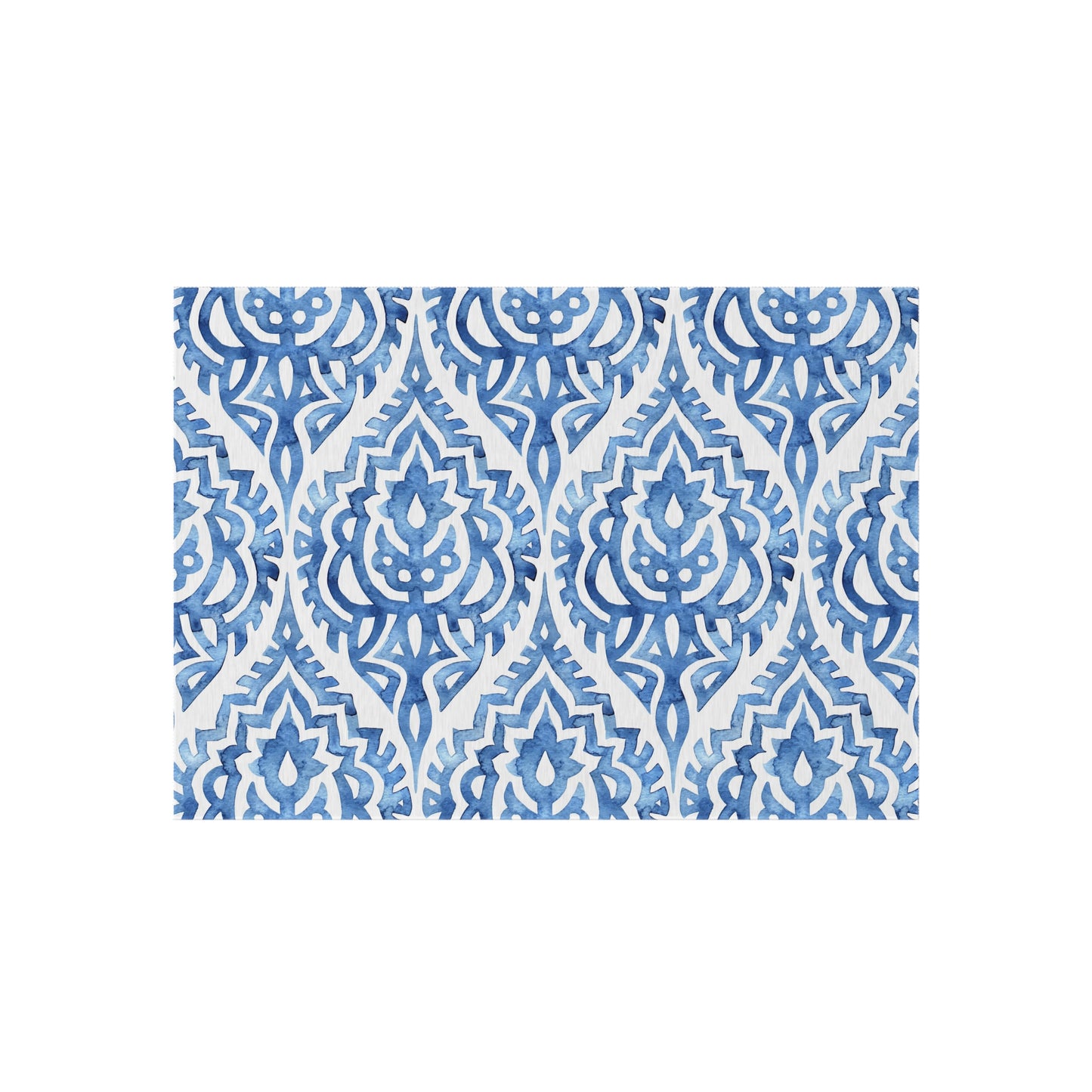 Outdoor/Indoor Rug in Elegant Blue Pattern, Patio Decor, Garden Style, Camping Accessory, Indoor/Outdoor Mat - LOLA VEGAS ART