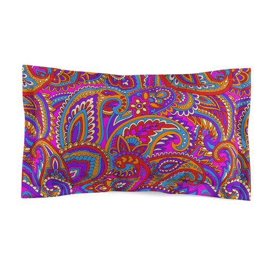 Vibrant Bohemian Microfiber Pillow Sham, Colorful Bedding Accent, Decorative Pillow Cover, Cozy Bedroom Decor, Home Gift Idea - LOLA VEGAS ART