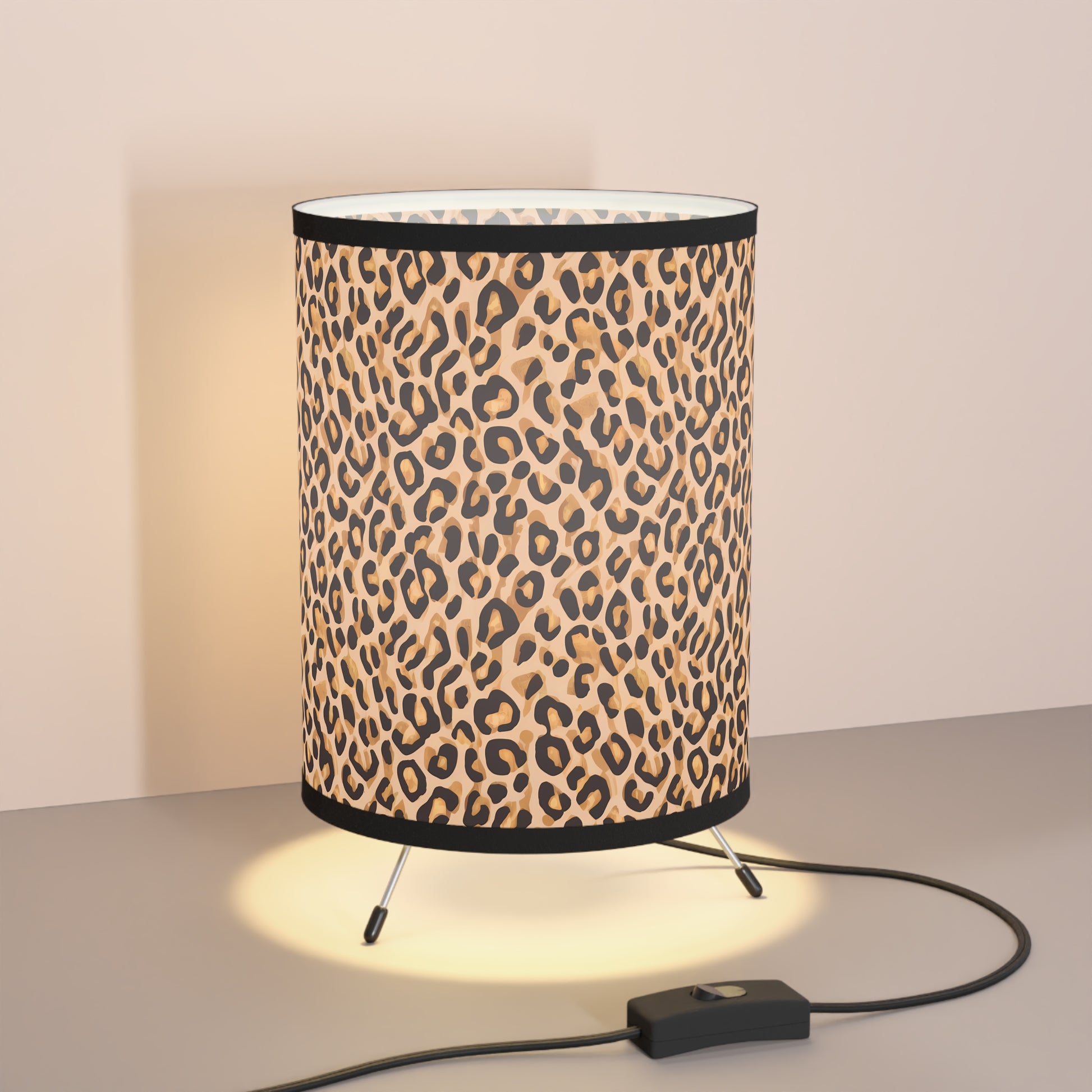 Table Lamp, Leopard Print Tripod Lamp for Retro Glamorous Hollywood Regency Home Decor, US\CA Plug - LOLA VEGAS ART