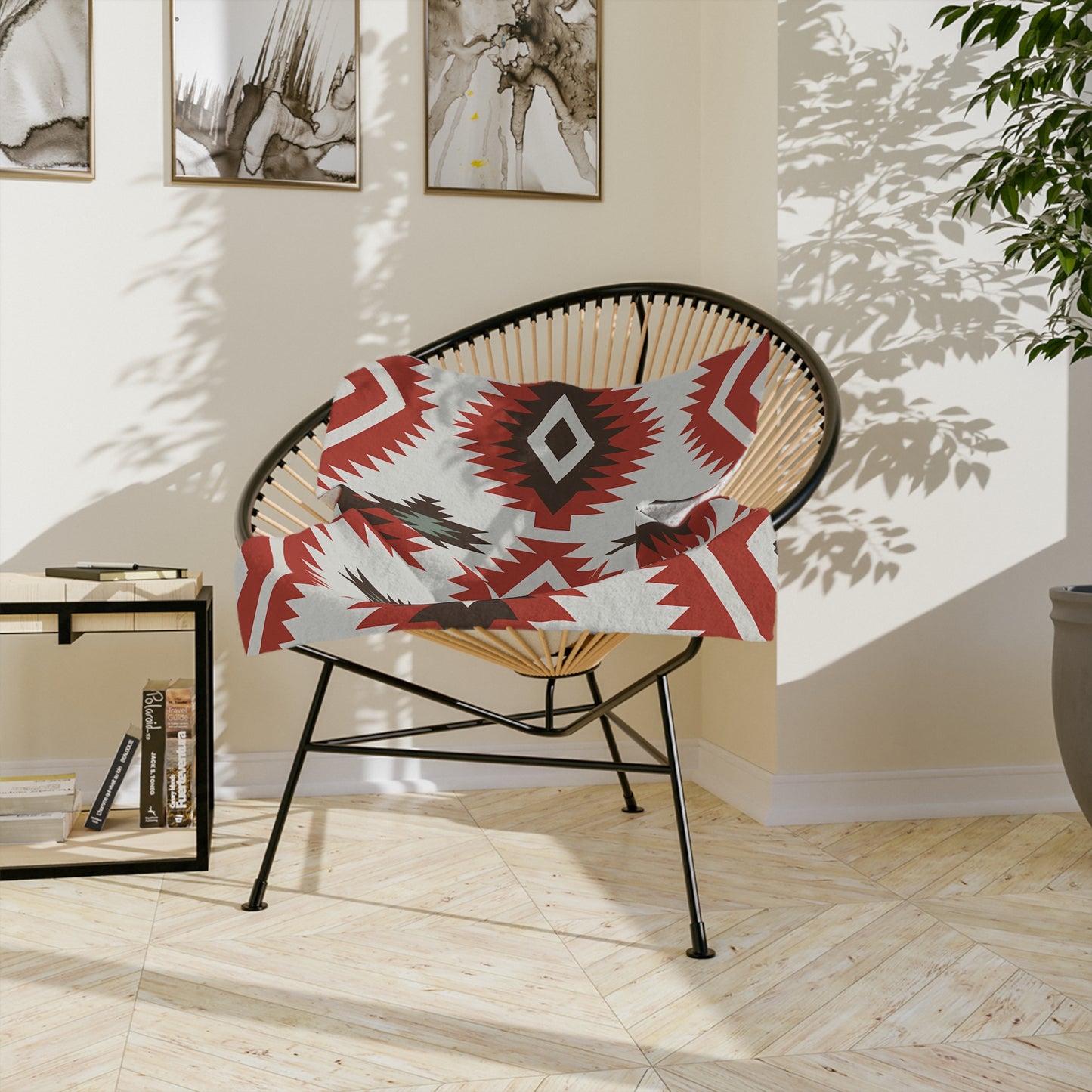 Southwestern Pattern Velveteen Microfiber Blanket, Cozy Throw for Home Decor, Cabin and Living Room, Gift for All Occasions, Warm and Soft - LOLA VEGAS ART