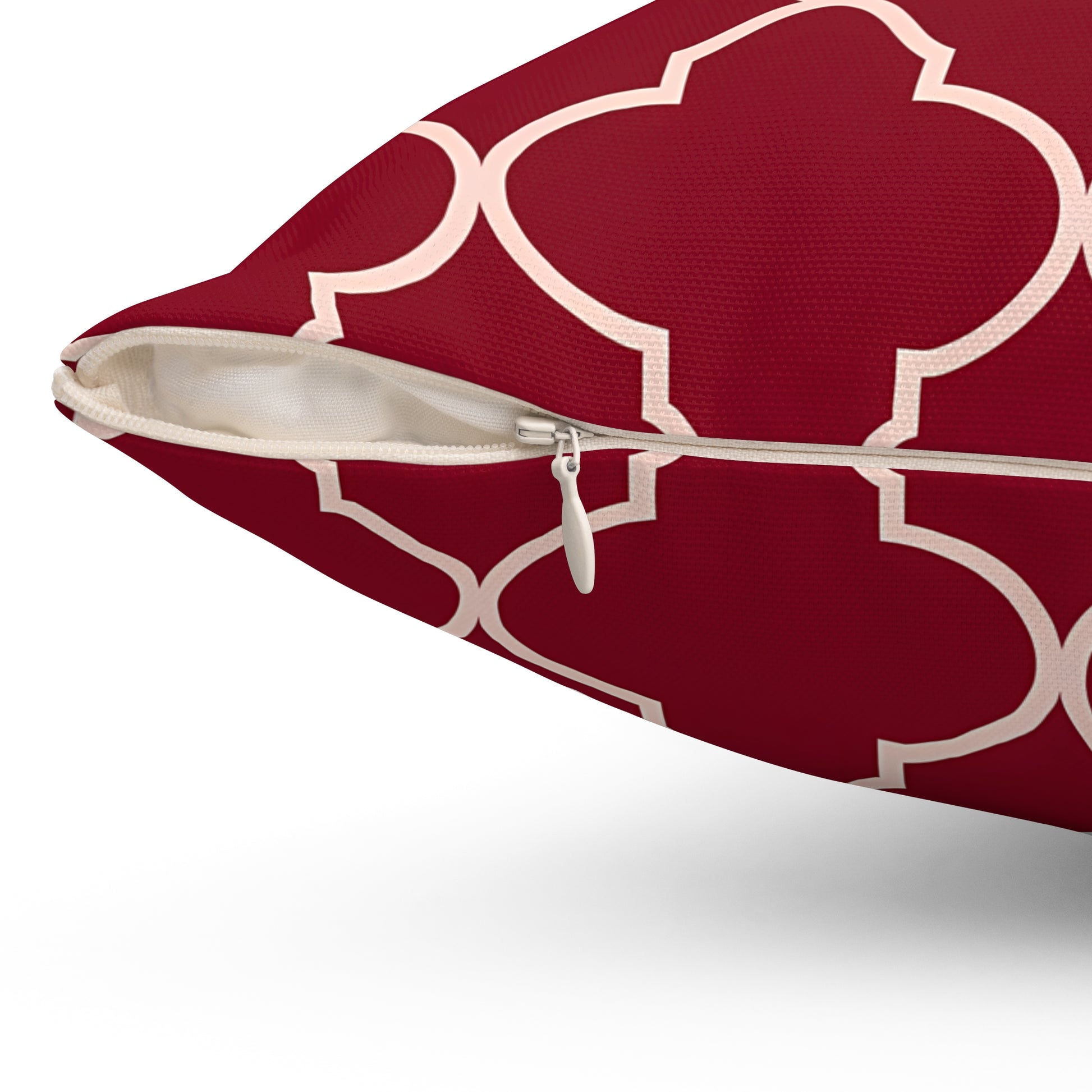 Elegant Geometric Pattern Pillow, Cozy Home Decor, Red Accent Cushion, Modern Living Room Accessory, Gift for Housewarming, Christmas - LOLA VEGAS ART