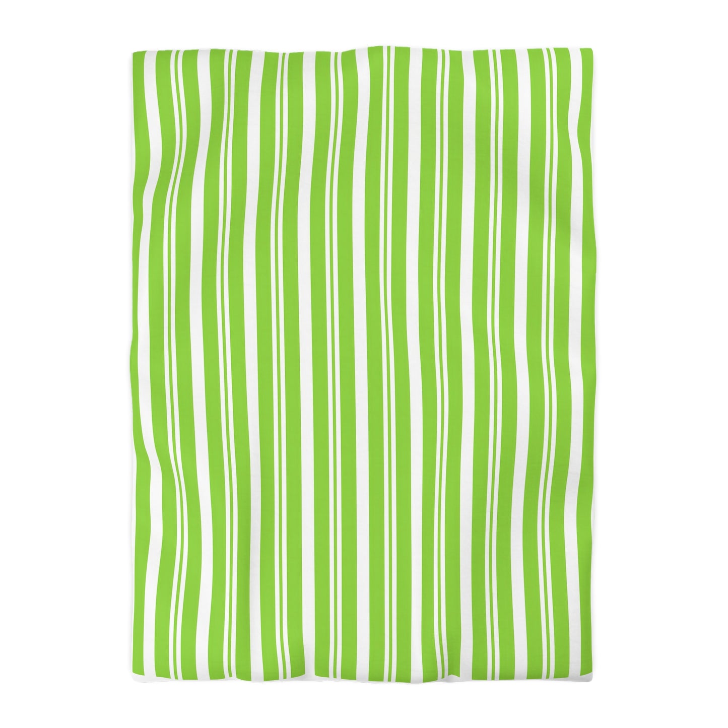 Vibrant Green Striped Microfiber Duvet Cover, Fresh Bedding, Eco-Friendly Comforter, Spring Decor, Bedroom Upgrade - LOLA VEGAS ART