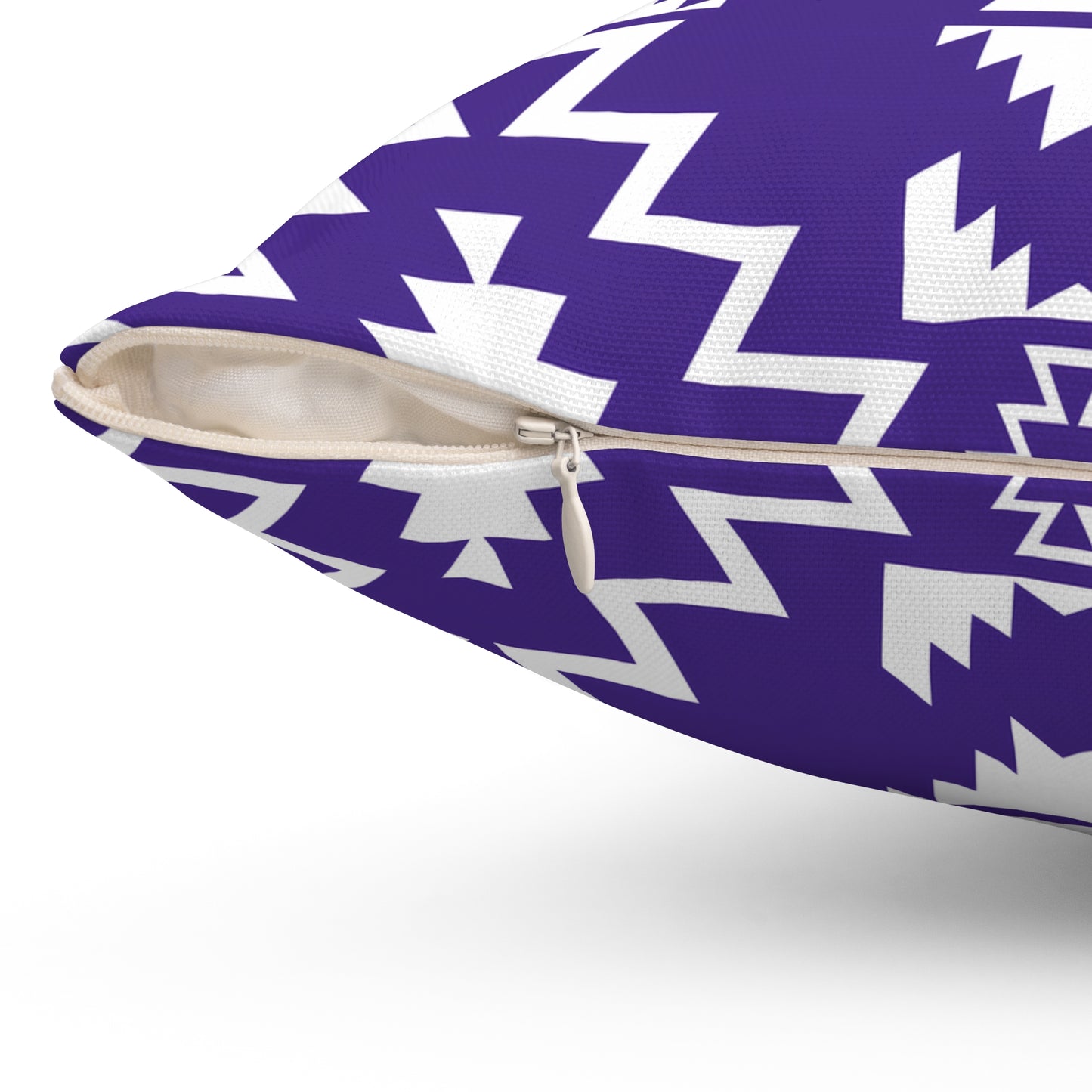 Geometric Purple and White Patterned Pillow, Cozy Decorative Cushion, Living Room Decor, Boho Chic Home Accent, Modern Tribal Pillow - LOLA VEGAS ART