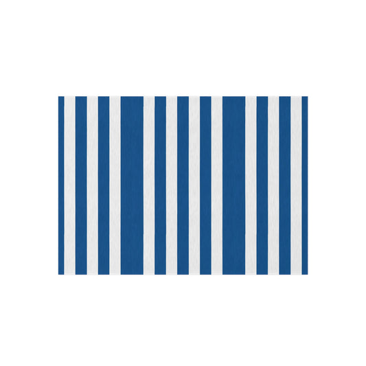 Nautical Blue Stripe Outdoor/Indoor Rug | Reversible Patio Mat