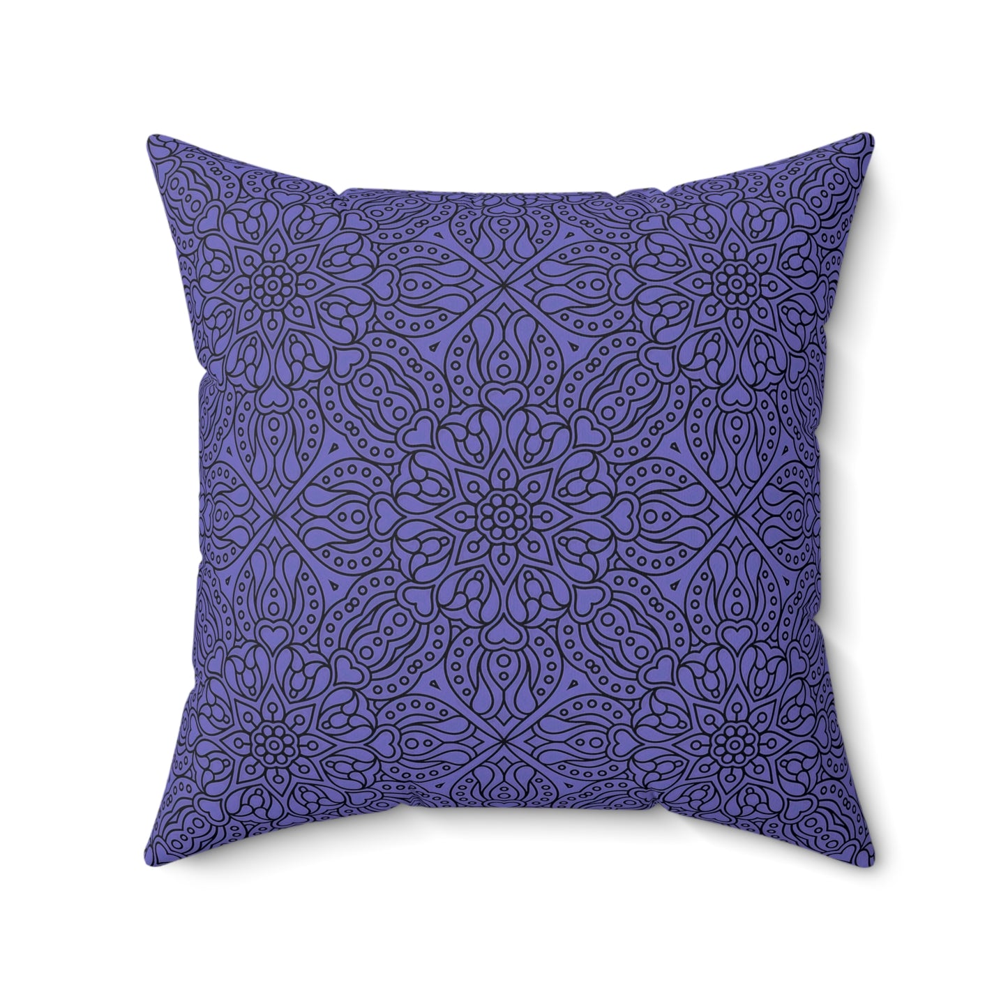 Purple and Black Boho Mandala Square Pillow, Cozy Home Decor, Unique Gift for Housewarming, Elegant Bedroom Accent, Meditation Cushion - LOLA VEGAS ART