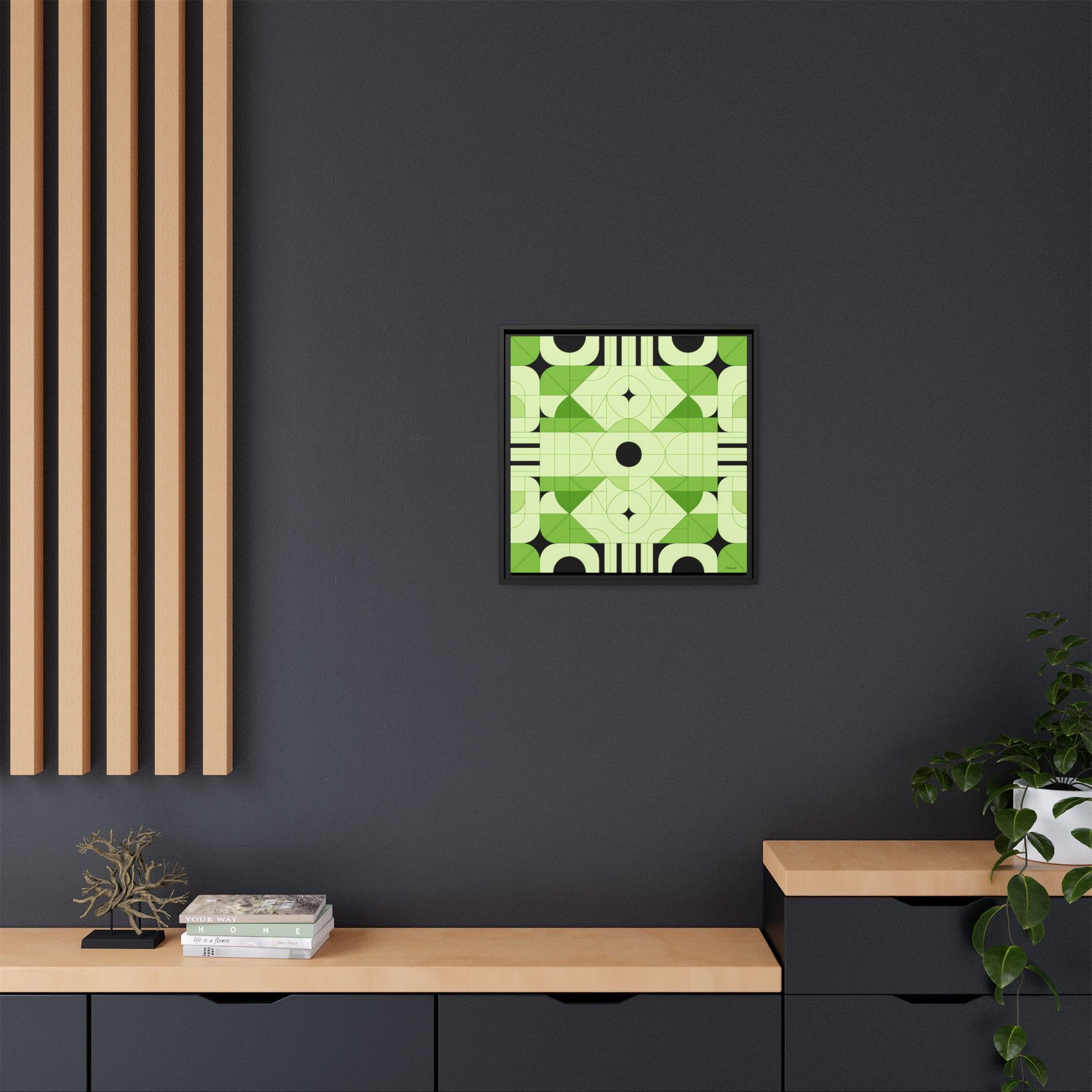 Abstract Green Geometric Art Print, Modern Framed Wall Art, Home Decor, Green Wall Art, Gift for Art Lovers, Minimalist Art - LOLA VEGAS ART