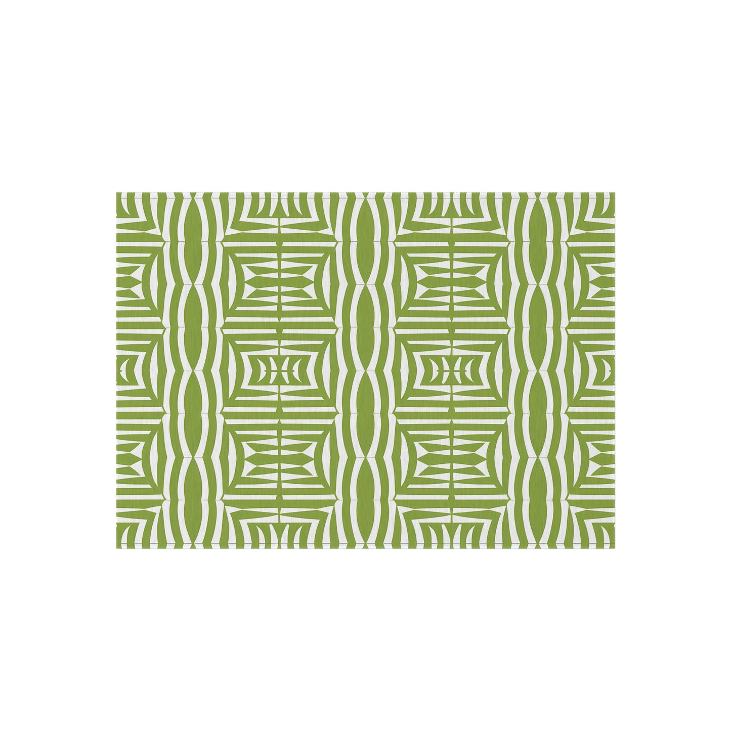 Green and White Stylish Outdoor/Indoor Rug, Patio Decor, Garden Area Rug, Outdoor Living, Summer BBQ Accessories, Boho Home Decor
