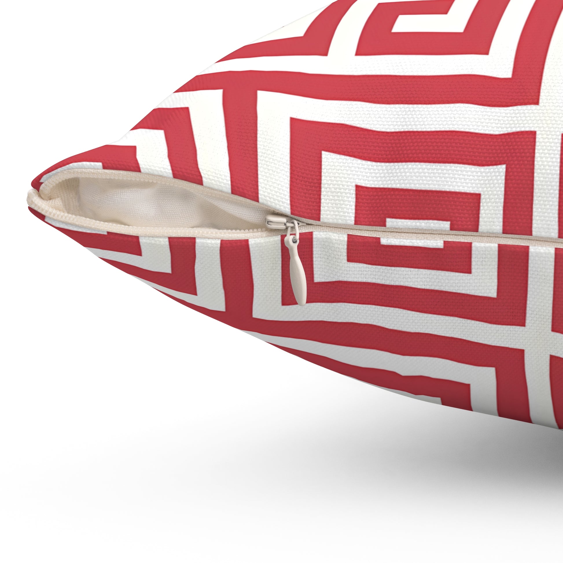 Chic Geometric Throw Pillow | Modern Home Decor Accent, Sofa Pillow, Unique Gift Idea, Red and White Cushion, Interior Design - LOLA VEGAS ART