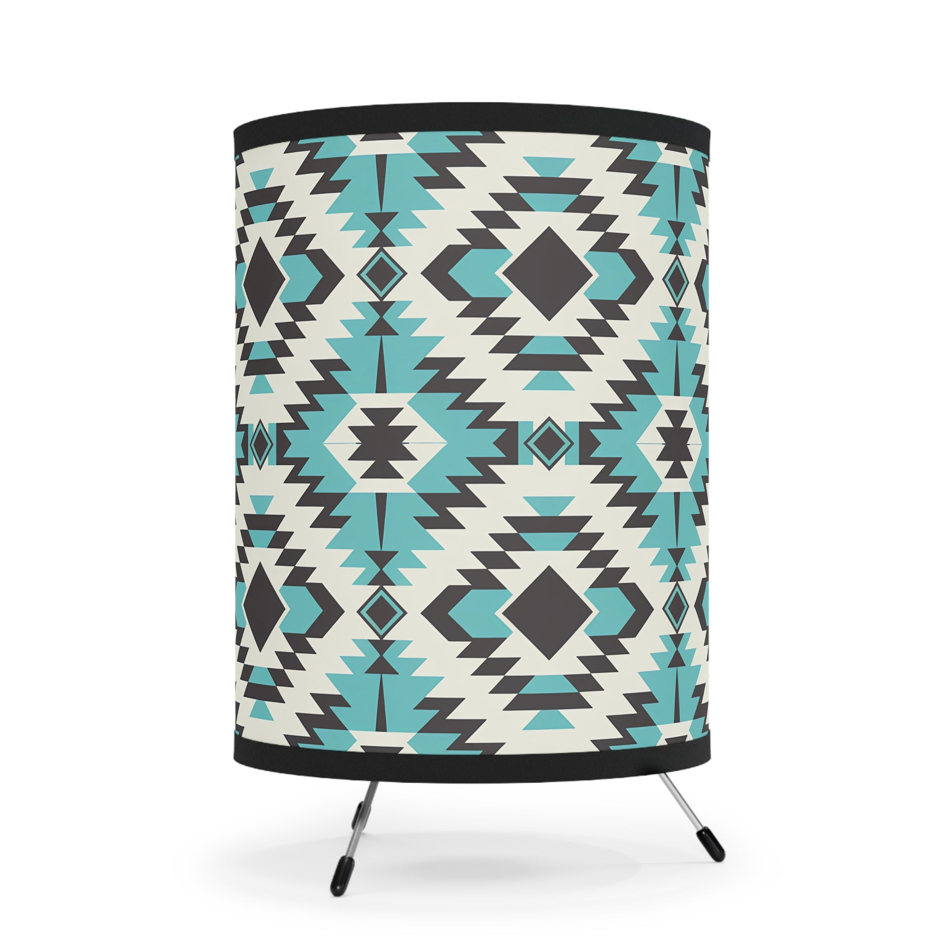 Bohemian Tripod Lamp with Vibrant Geometric Shade, Home Decor, Modern Lighting, Unique Gift, Eco-Friendly Design - LOLA VEGAS ART