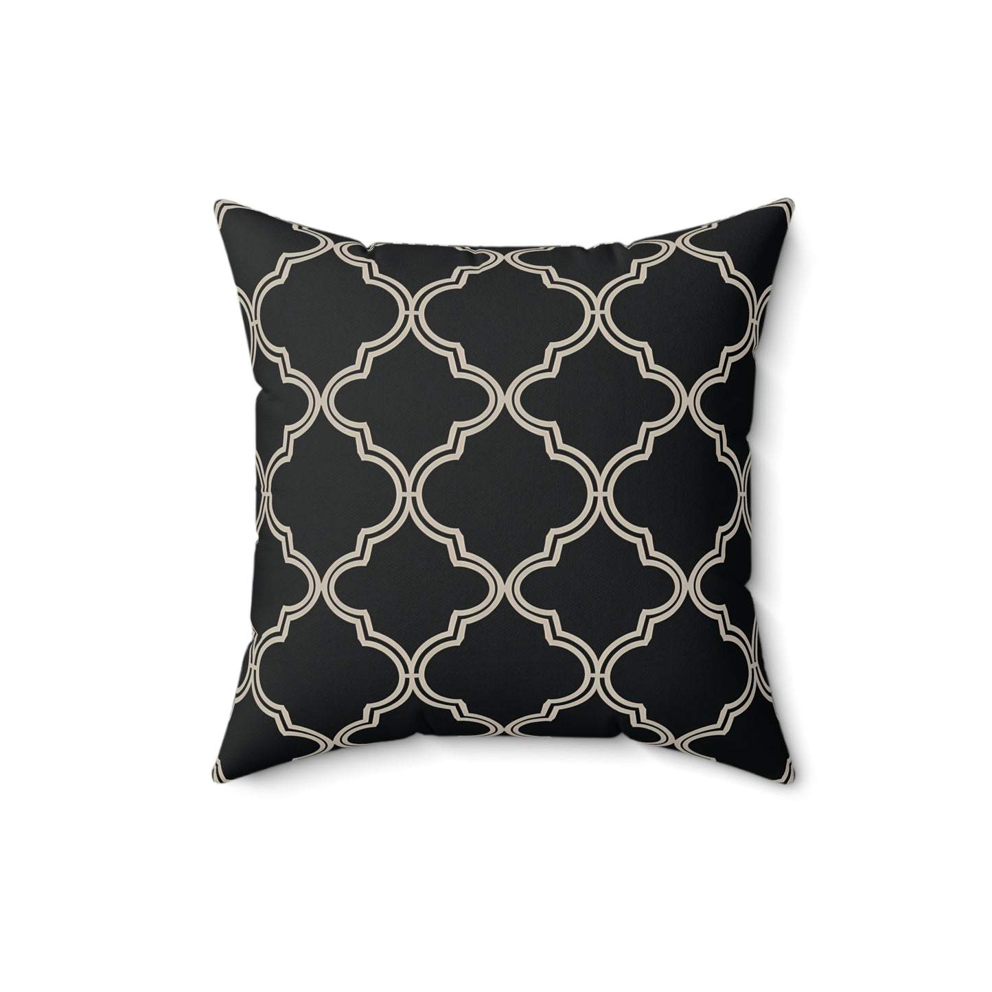 Elegant Geometric Throw Pillow, Modern Home Decor, Soft Spun Polyester Cushion, Living Room Accent, Gift for Her, Moroccan Quatrefoil - LOLA VEGAS ART