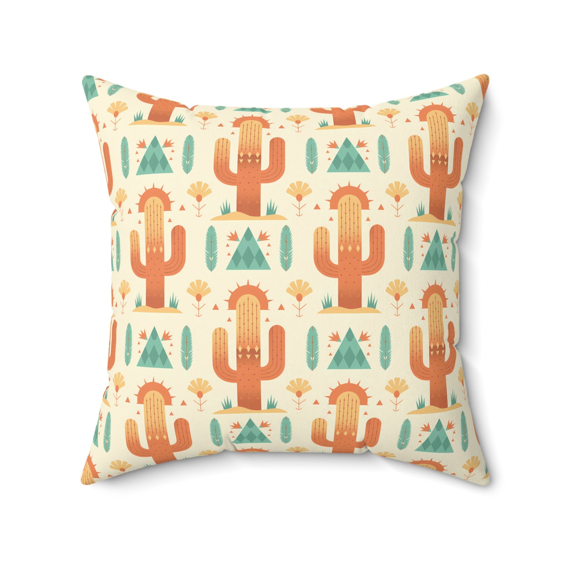 Desert Cactus Throw Pillow, Boho Home Decor, Cozy Living Room Accent, Southwest Style Cushion, Great for Spring & Summer - LOLA VEGAS ART