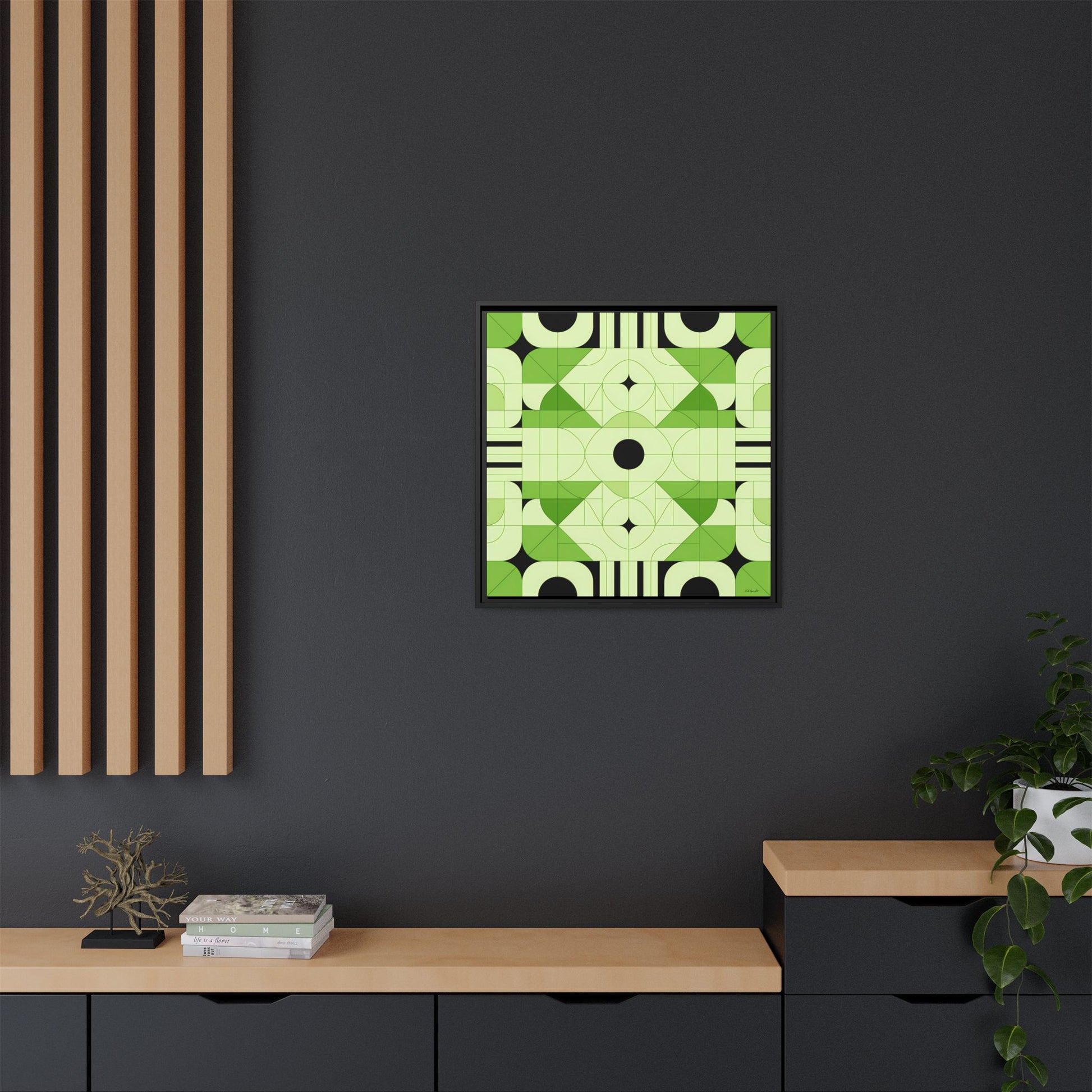 Abstract Green Geometric Art Print, Modern Framed Wall Art, Home Decor, Green Wall Art, Gift for Art Lovers, Minimalist Art - LOLA VEGAS ART