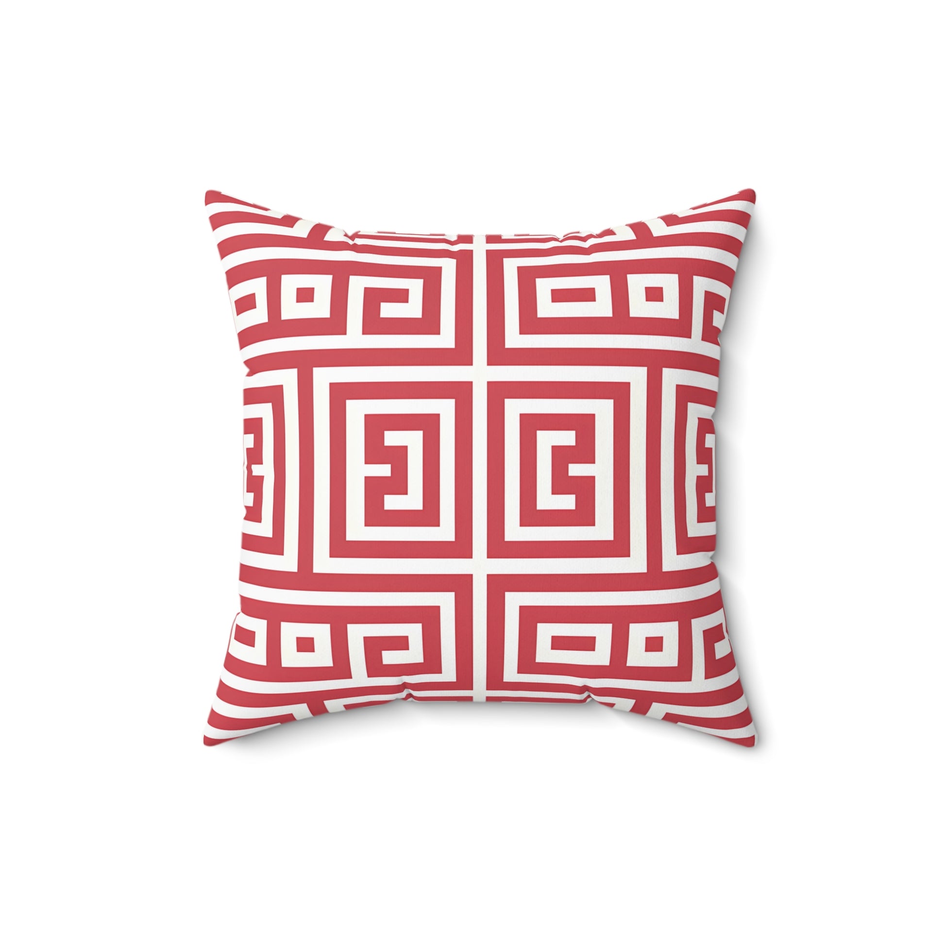 Chic Geometric Throw Pillow | Modern Home Decor Accent, Sofa Pillow, Unique Gift Idea, Red and White Cushion, Interior Design - LOLA VEGAS ART