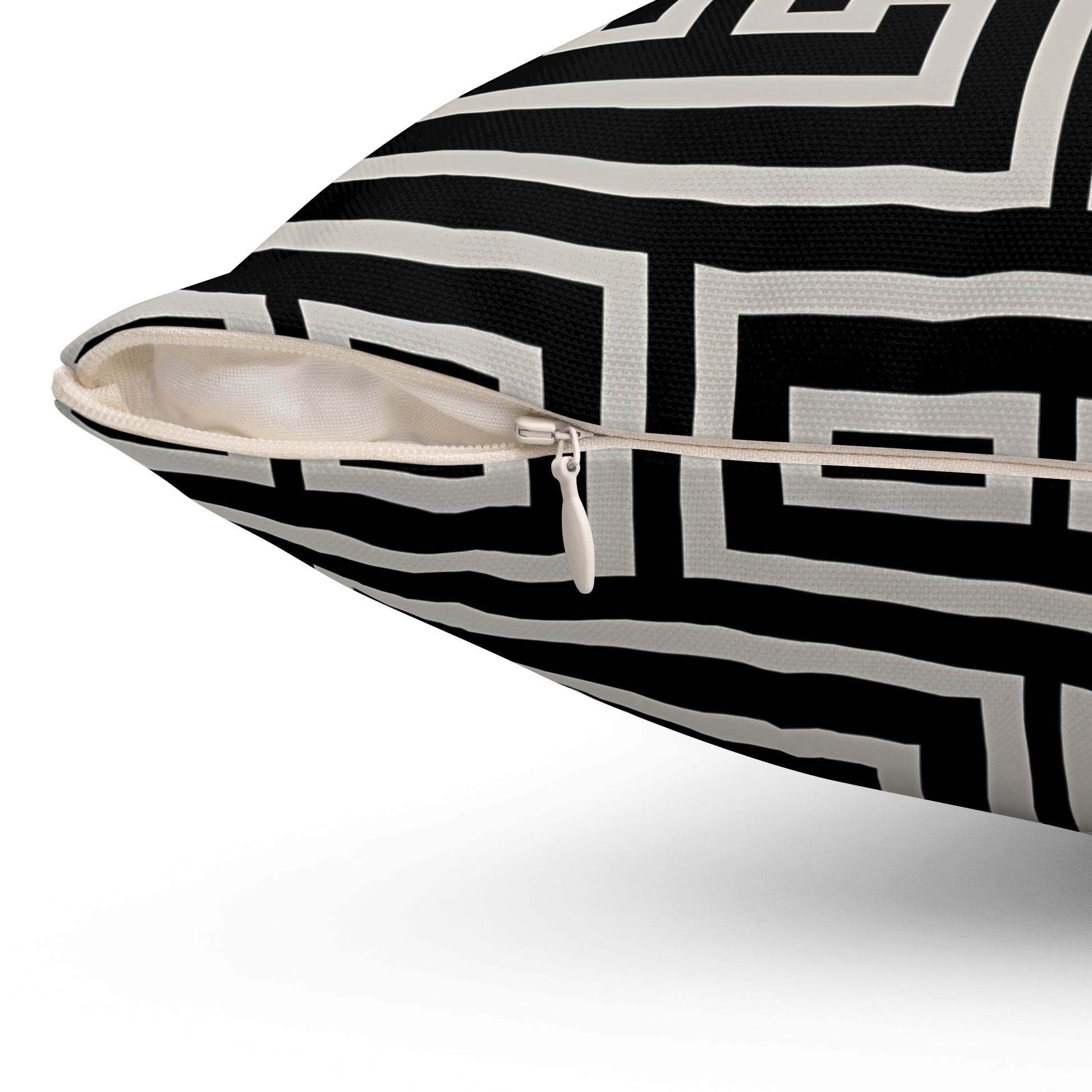 Chic Black Geometric Square Pillow, Modern Home Decor, Accent Cushion, Stylish Throw Pillow, Living Room Decor, Gifts for Him or Her - LOLA VEGAS ART