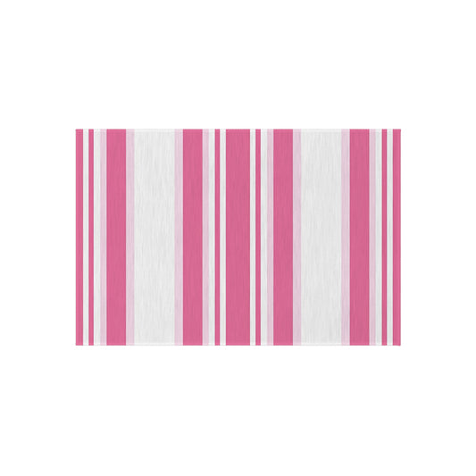 Pink Striped Pattern Outdoor/Indoor Rug | Patio Mat, Weather-Resistant