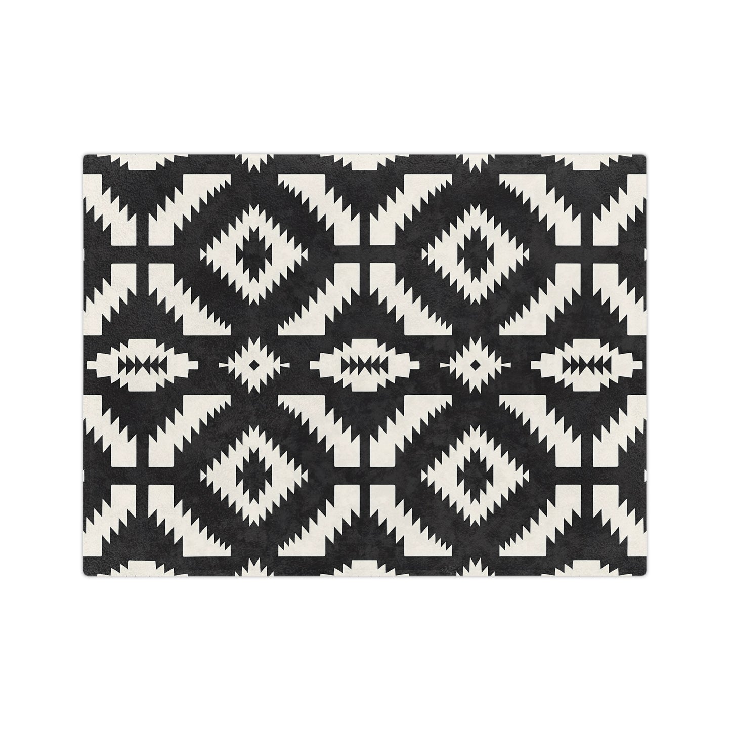 Geometric Pattern Velveteen Blanket, Cozy Microfiber Throw, Modern Home Decor, Rustic Couch Comfort, Black and White Warmth - LOLA VEGAS ART