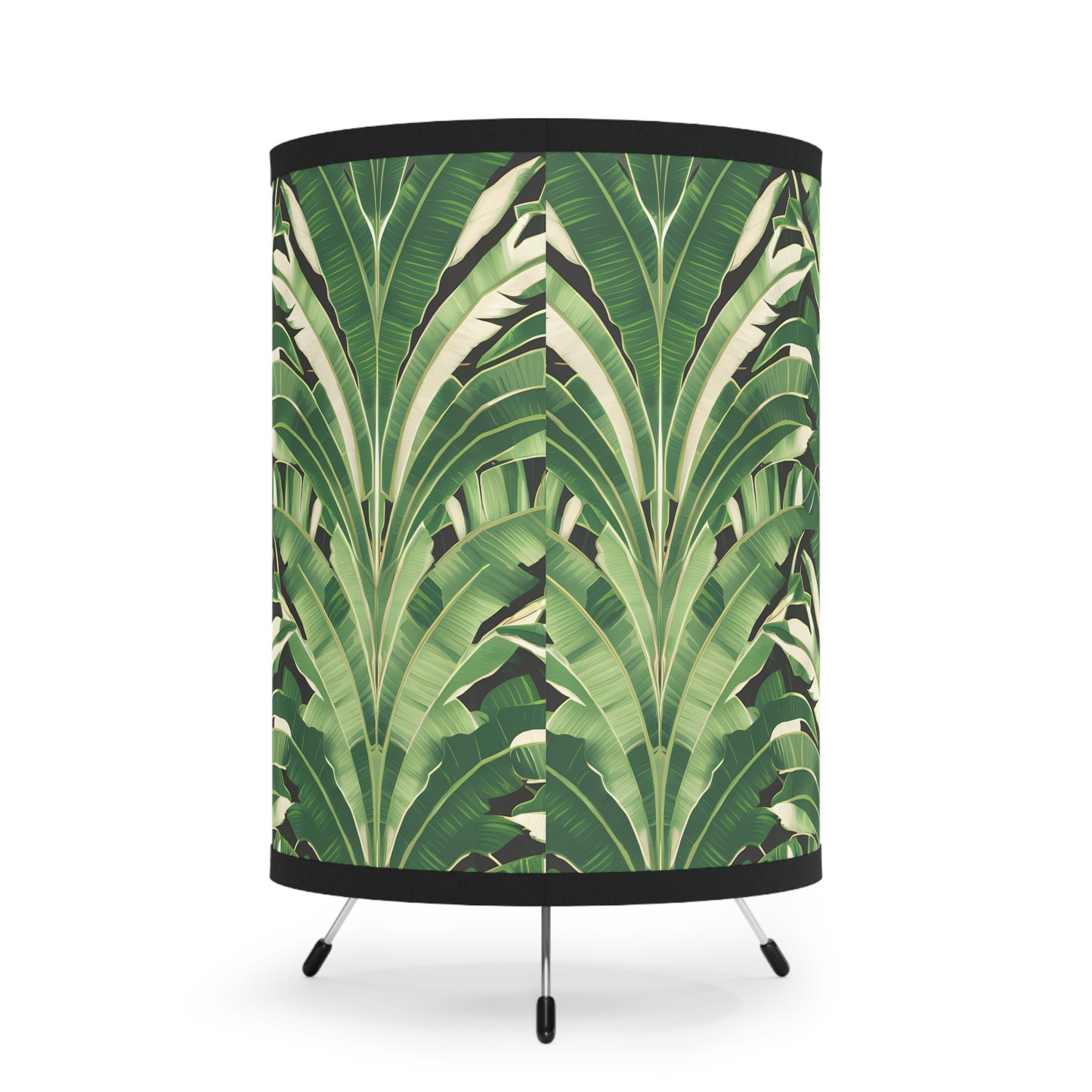 Table Lamp, Palm Leaf Hollywood Regency Glamorous Tropical Home Decor Light Fixture, US CA Plug, Tripod Lamp, Unique Living Room Bedroom - LOLA VEGAS ART