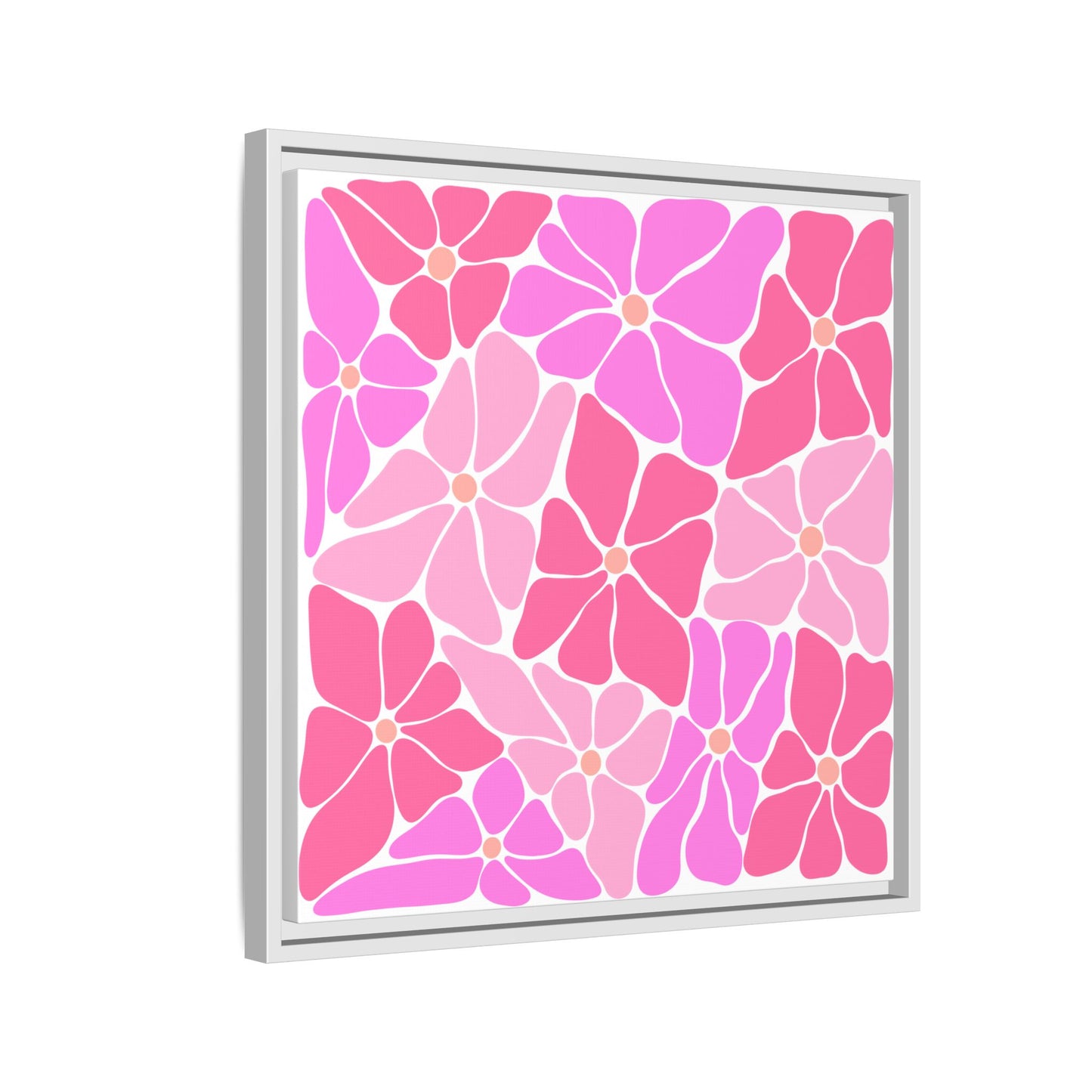 Pink Floral Wall Art, Framed Canvas Decor for Home, Vibrant Flower Print, Ideal Gift for Mother's Day, Spring Decor - LOLA VEGAS ART