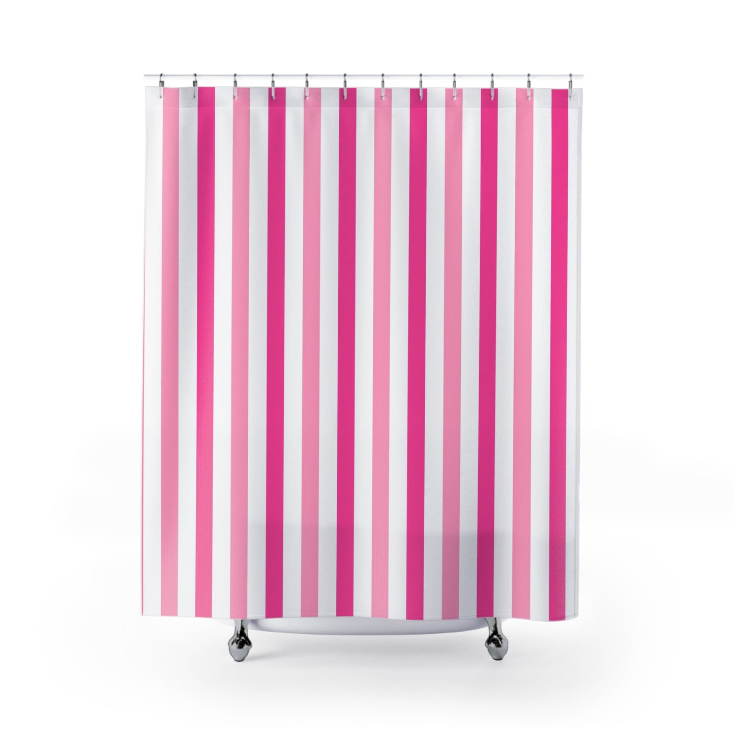 Vibrant Pink Stripe Shower Curtain, Colorful Bathroom Decor, Boho Chic, Modern Home, Gift for Her, Teen Bathroom decor