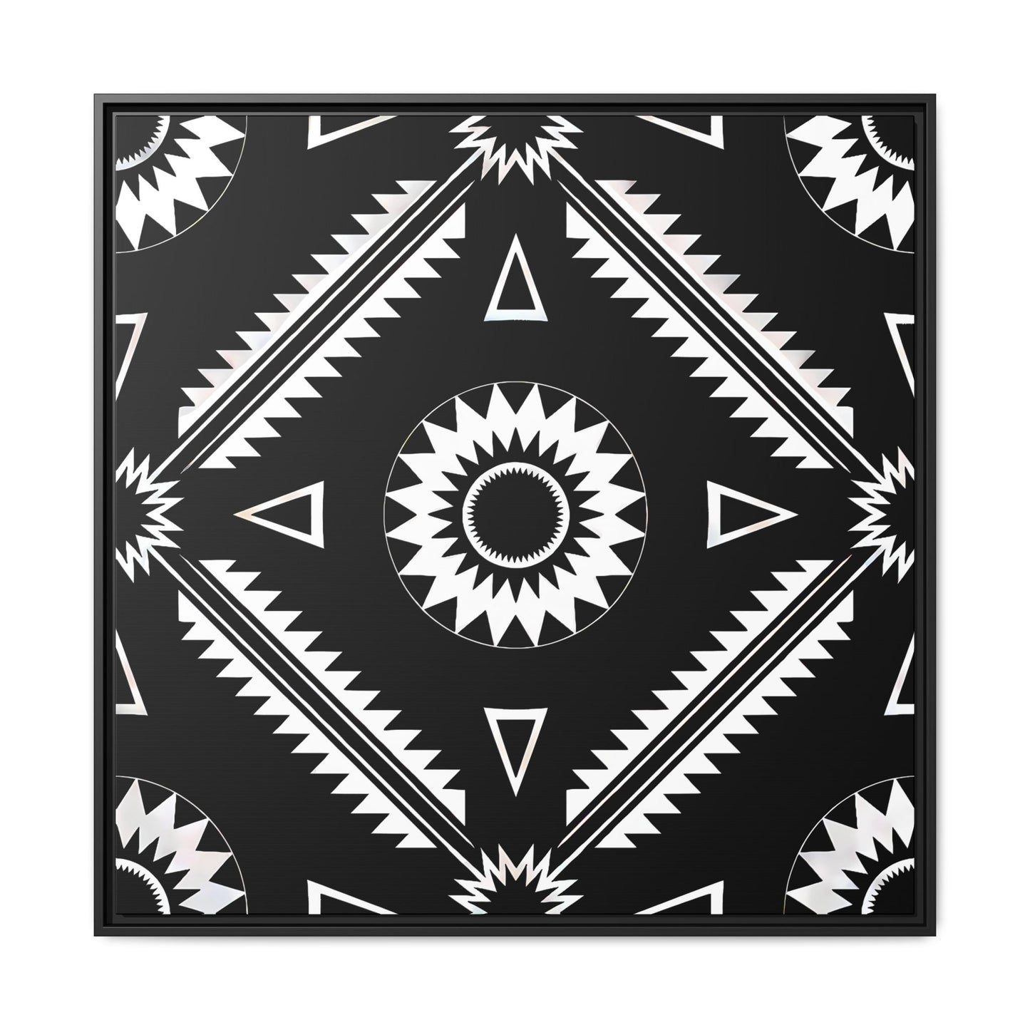 Framed Abstract Art Print, Geometric Wall Decor, Modern Home Accent, Black and White Framed Canvas - LOLA VEGAS ART