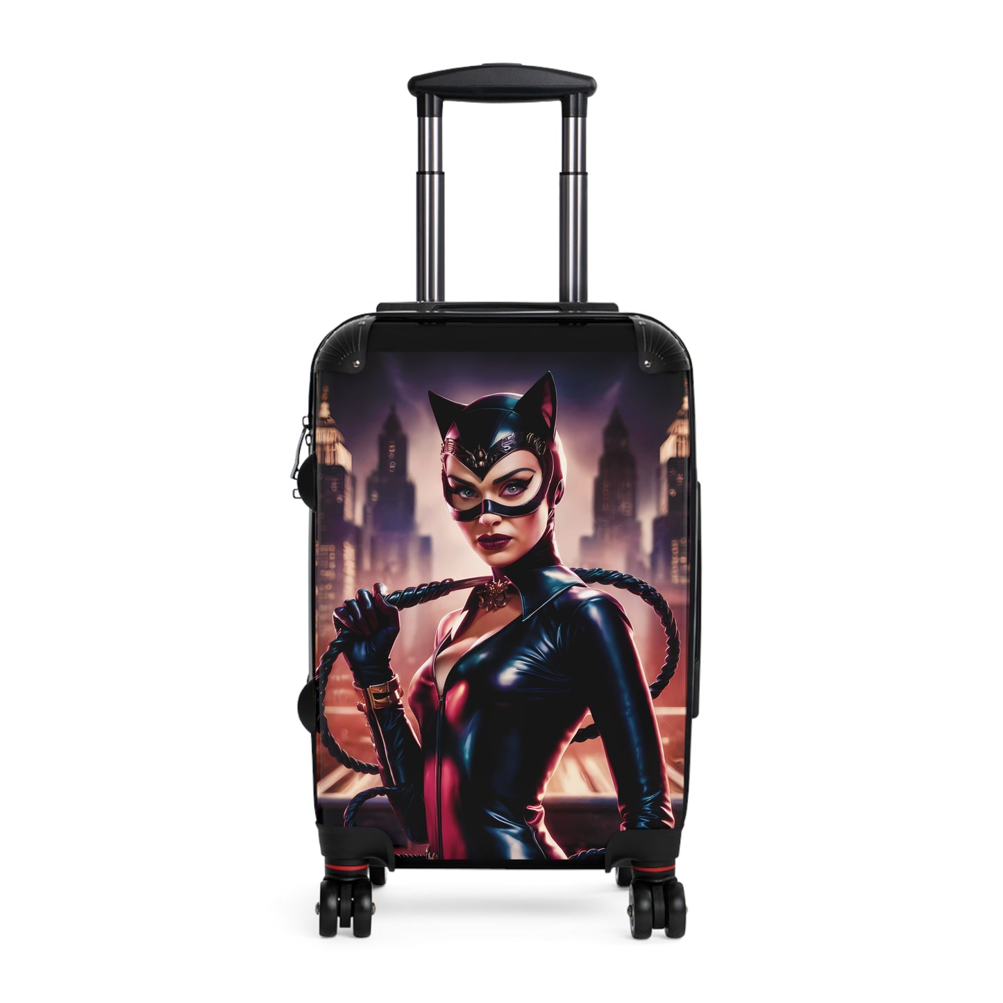Catwoman Suitcase, Luggage, Travel Bags - Retro Vintage Style Wanderlust Adventure Organizer, Weekend Getaway Bag, Honeymoon Travel - LOLA VEGAS ART