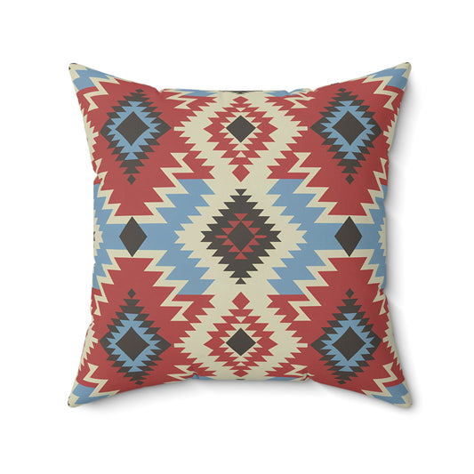 Boho Geometric Square Pillow, Cozy Home Decor, Modern Tribal Cushion, Gift for Friends, Bohemian Living Room Accent - LOLA VEGAS ART