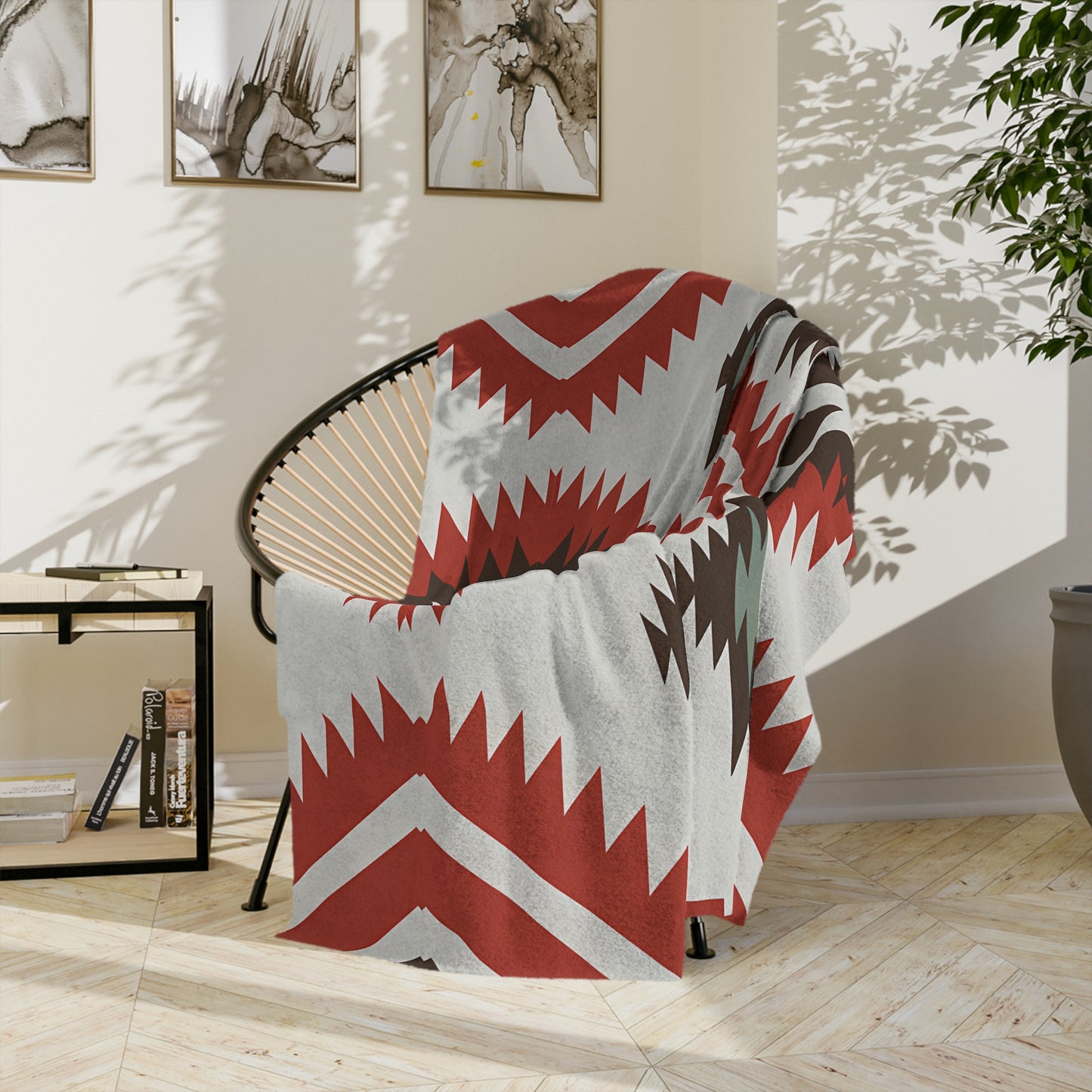 Southwestern Pattern Velveteen Microfiber Blanket, Cozy Throw for Home Decor, Cabin and Living Room, Gift for All Occasions, Warm and Soft - LOLA VEGAS ART