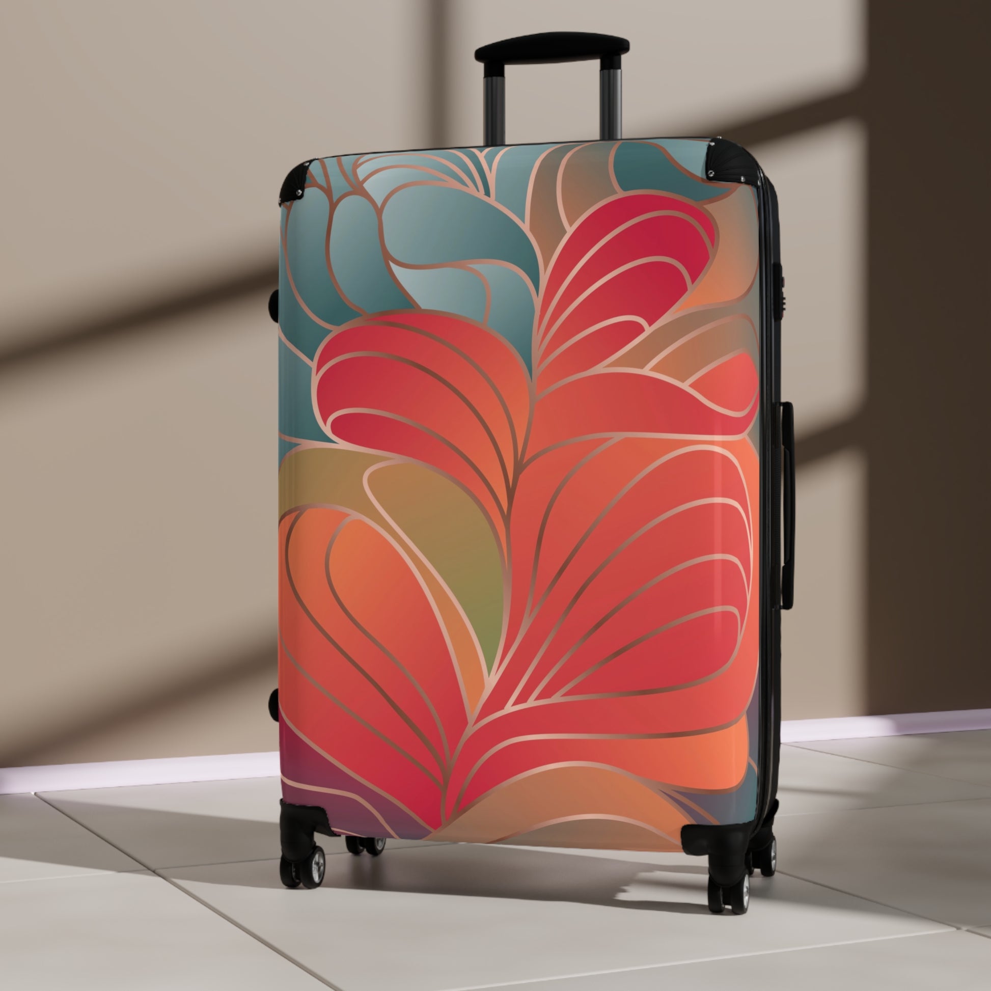 Bohemian Patterned Suitcase, Trendy Luggage for Travel Lovers, Unique Bag for Vacations, Stylish Carry-On for Adventurers, Fun Gift for - LOLA VEGAS ART