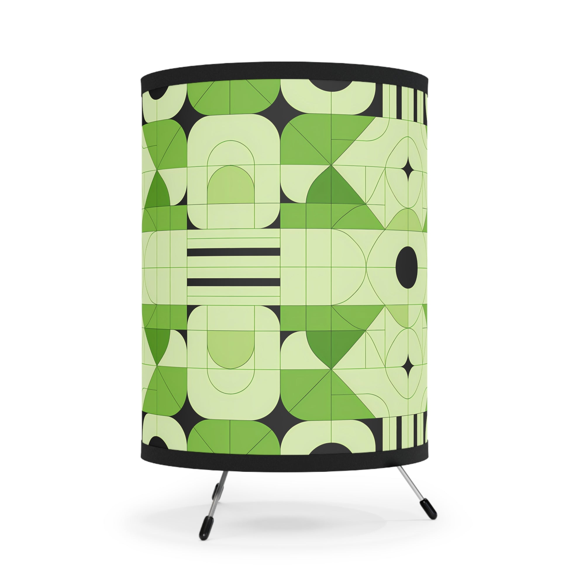 Geometric Tripod Lamp, Modern Lighting, Home Decor, Unique Lamp Shade, Green Accent Light, Gift for Homeowners, Stylish Nightstand - LOLA VEGAS ART