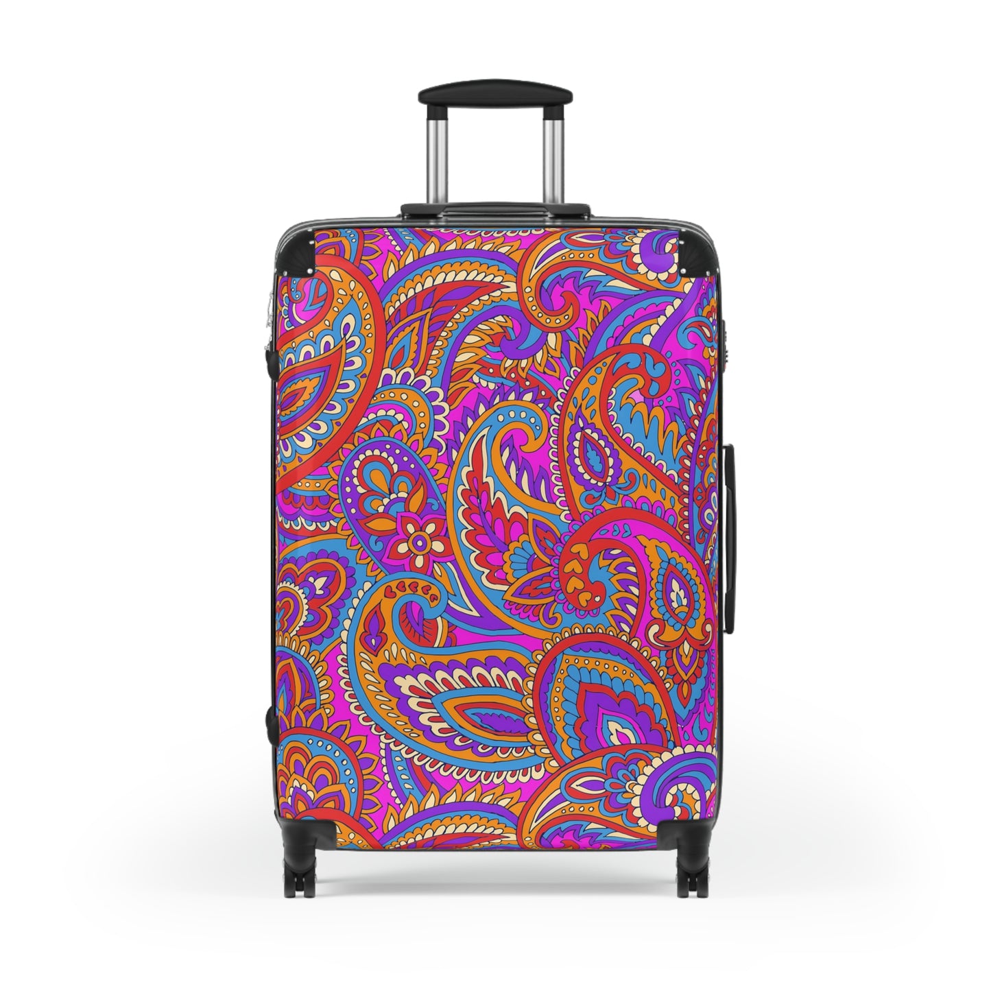 Vibrant Paisley Suitcase - Travel Luggage, Colorful Spinner Bag, Stylish Carry-On for Jetsetters, Vacation Essentials, Gift Idea - LOLA VEGAS ART
