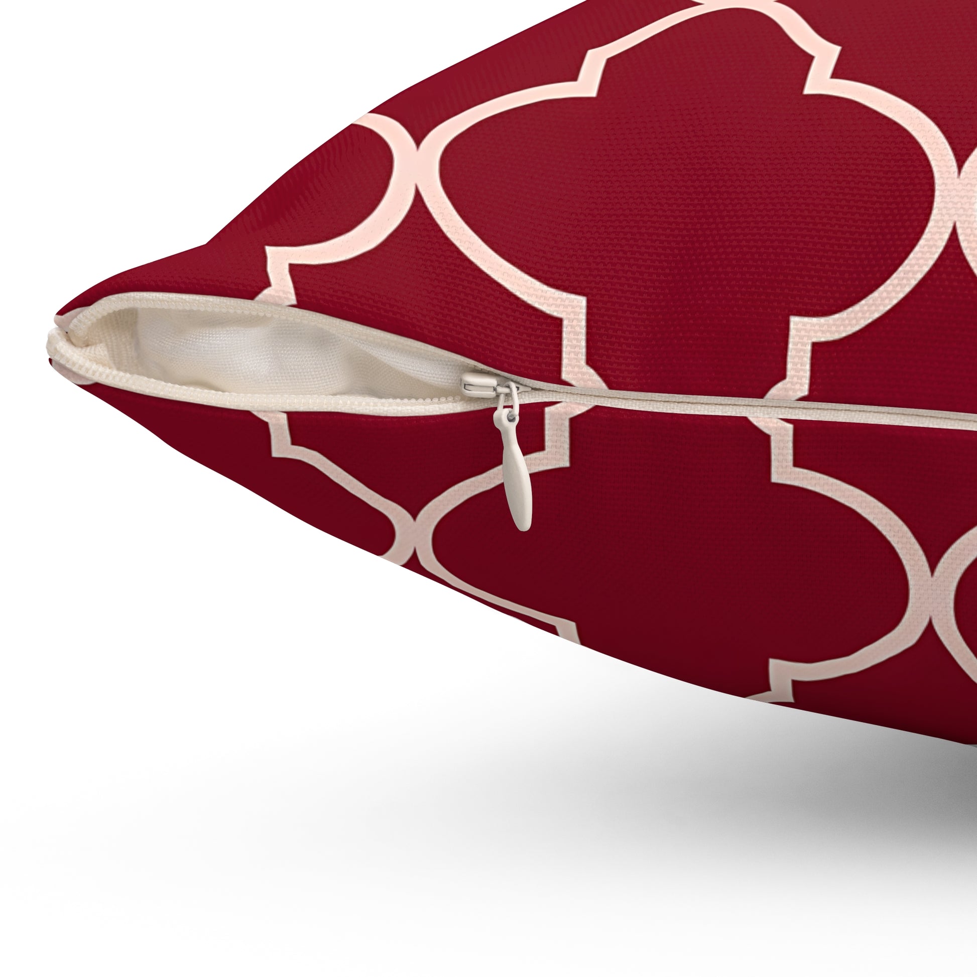 Elegant Geometric Pattern Pillow, Cozy Home Decor, Red Accent Cushion, Modern Living Room Accessory, Gift for Housewarming, Christmas - LOLA VEGAS ART