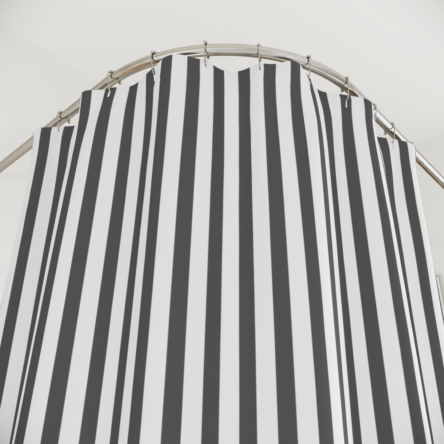 Modern Minimalist Striped Shower Curtain, Bath Decor, Bathroom Makeover, Gift for Home, Gray White Stripe, Stylish Bath, Gift For Him - LOLA VEGAS ART